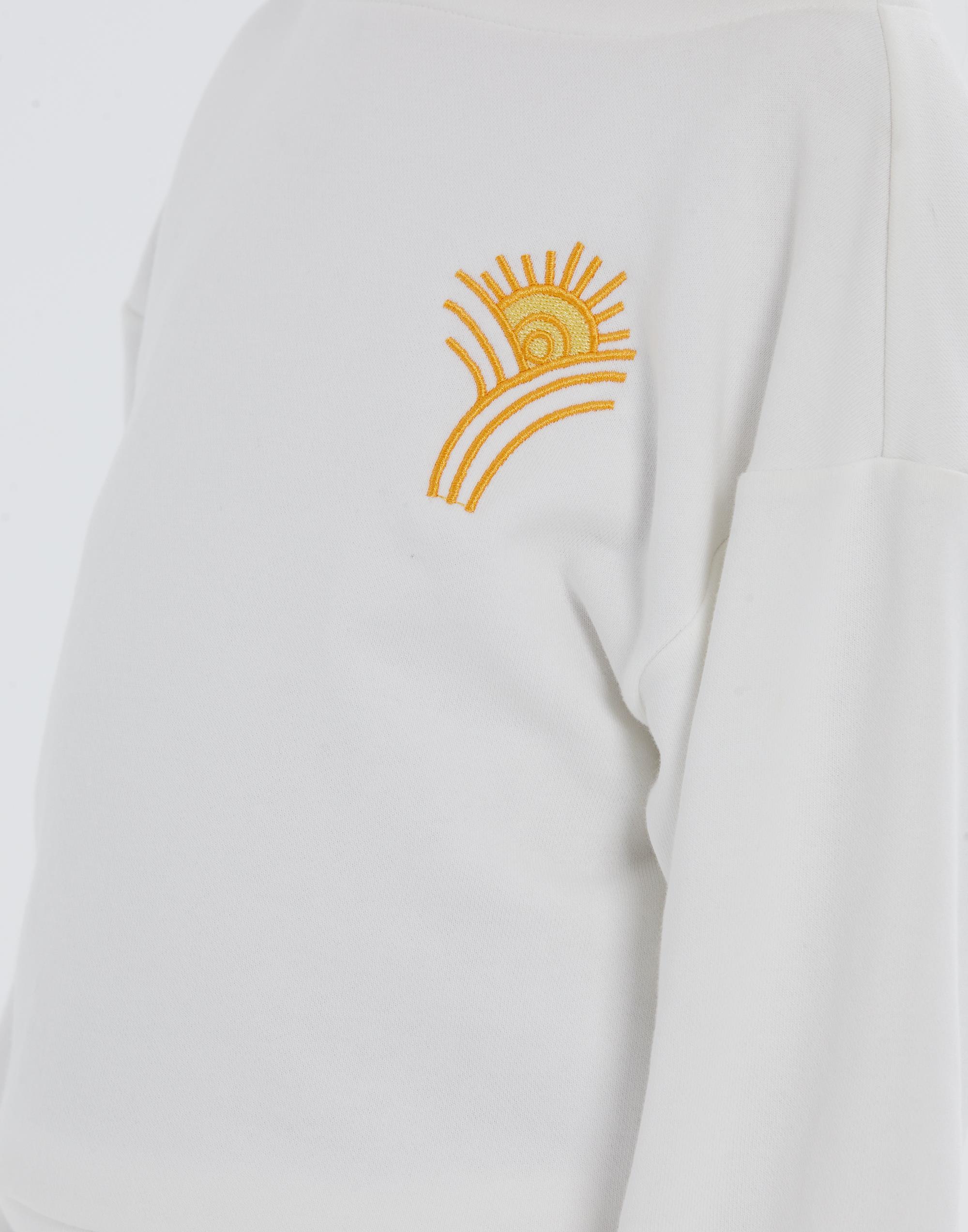 Kayık Yaka Nakış İşlemeli Astarsız Ekru Kız Çocuk Bluz - junior, designer dresses, bachelorette, party dresses and graduation dresses.