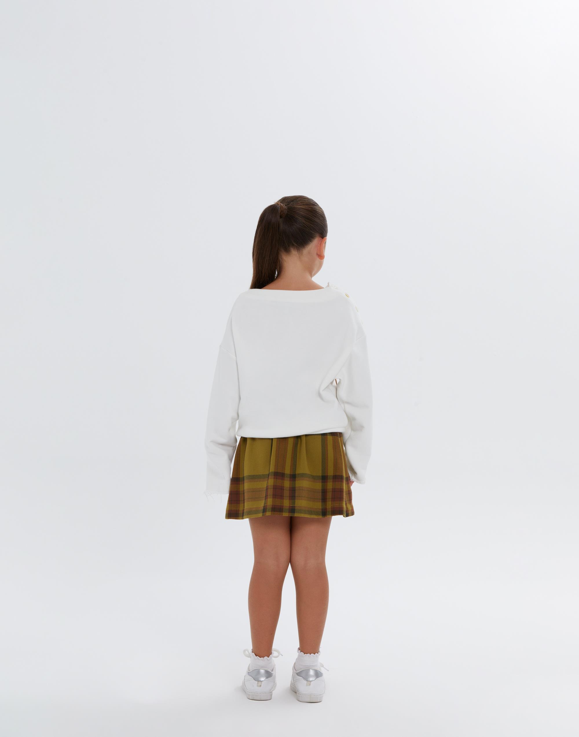 Kayık Yaka Nakış İşlemeli Astarsız Ekru Kız Çocuk Bluz - junior, designer dresses, bachelorette, party dresses and graduation dresses.