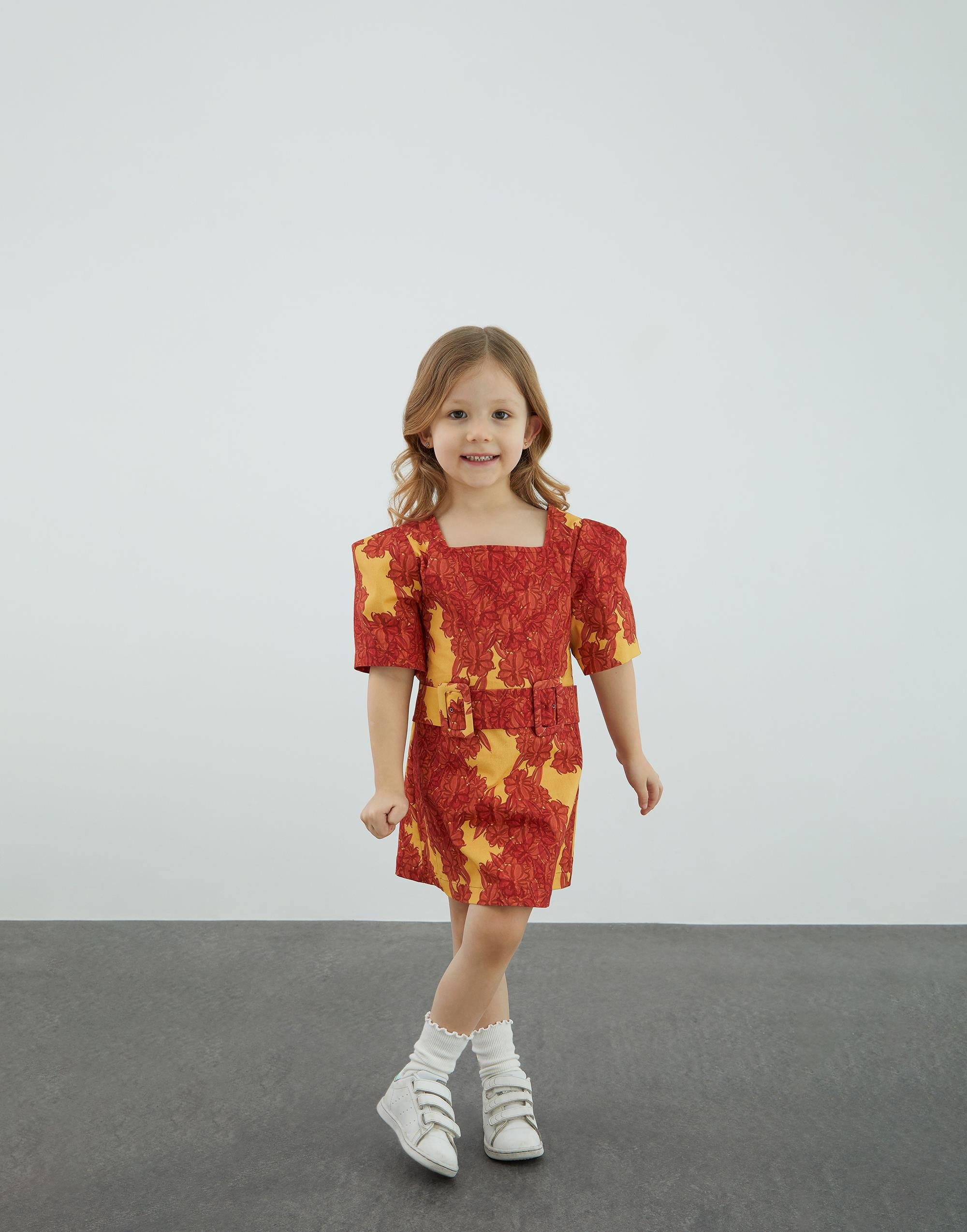 Kemer Detaylı Mini Turuncu Elbise - junior, designer dresses, bachelorette, party dresses and graduation dresses.