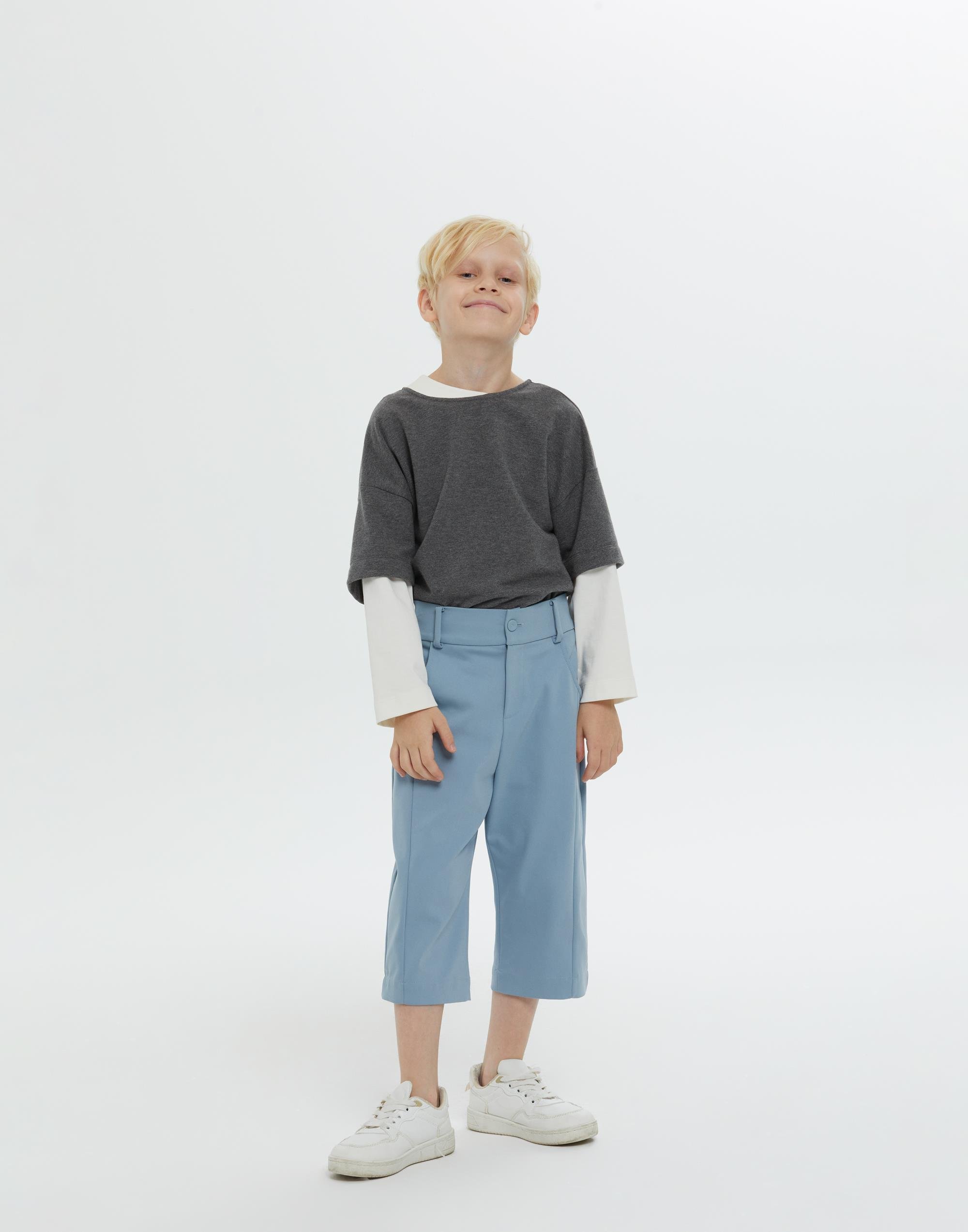 Kemerli Klasik Mavi Erkek Çocuk Pantolon - junior, designer dresses, bachelorette, party dresses and graduation dresses.