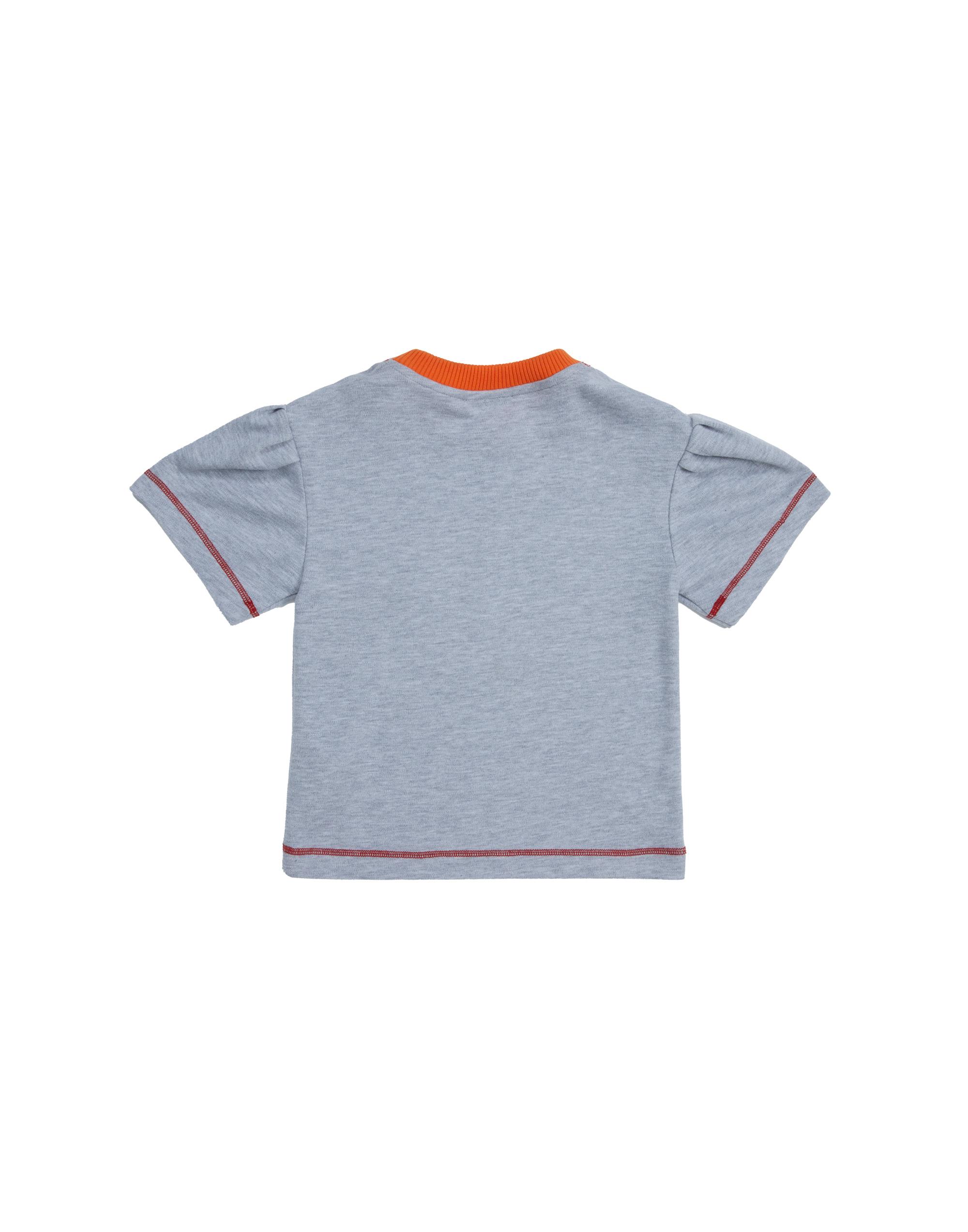 Kırmızı Dikişli Turuncu Yakalı Pileli Gri T-Shirt - junior, designer dresses, bachelorette, party dresses and graduation dresses.