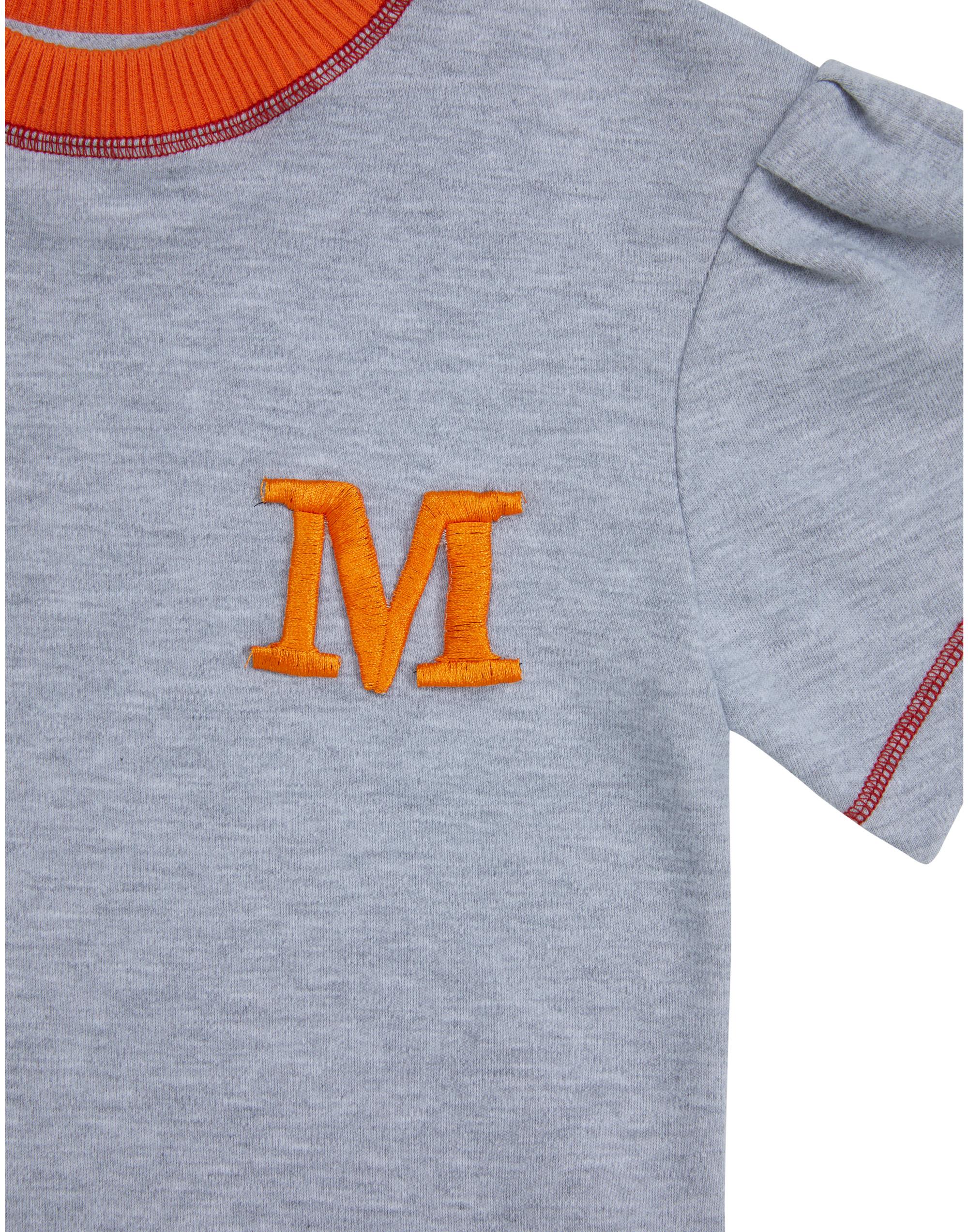 Kırmızı Dikişli Turuncu Yakalı Pileli Gri T-Shirt - junior, designer dresses, bachelorette, party dresses and graduation dresses.