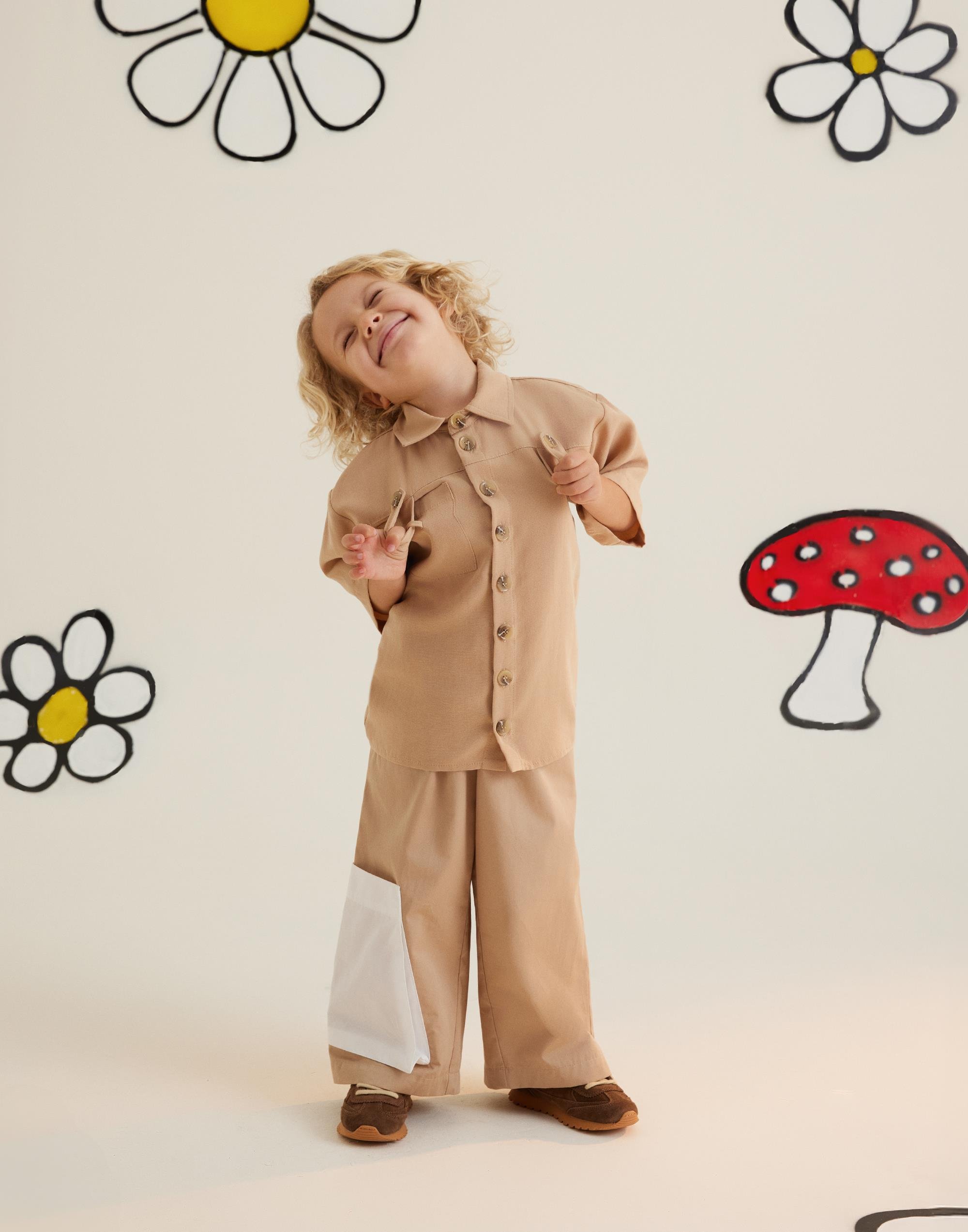 Kısa Kollu Bej Gömlek - junior, designer dresses, bachelorette, party dresses and graduation dresses.