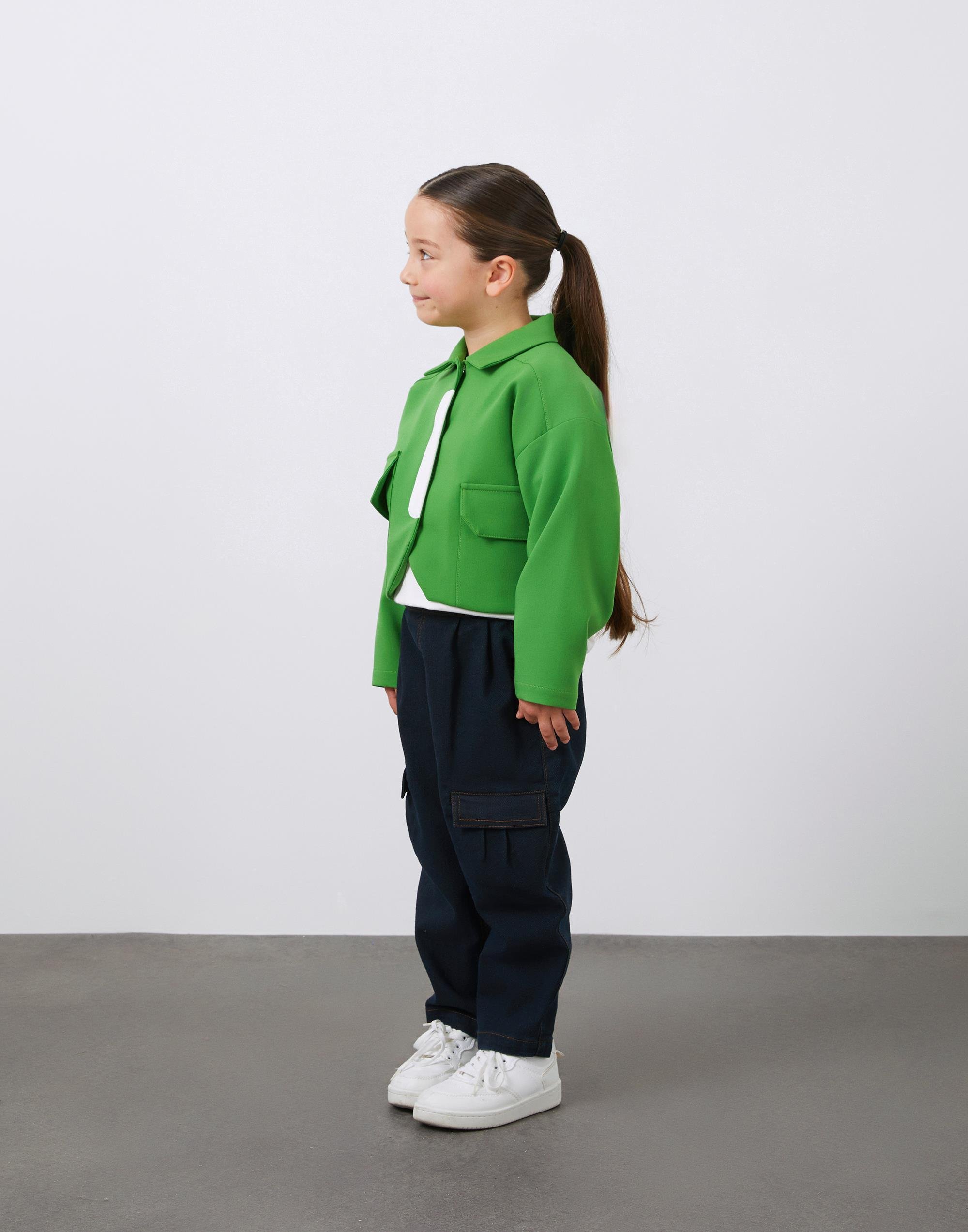 Kız Çocuk Cepli Kısa Ceket  - junior, designer dresses, bachelorette, party dresses and graduation dresses.