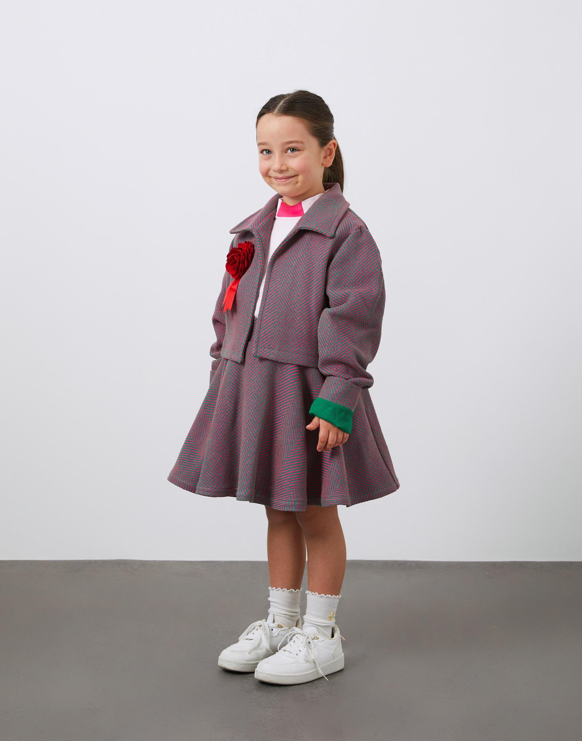 Kız Çocuk Çiçek Detaylı Kısa Ceket - junior, designer dresses, bachelorette, party dresses and graduation dresses.