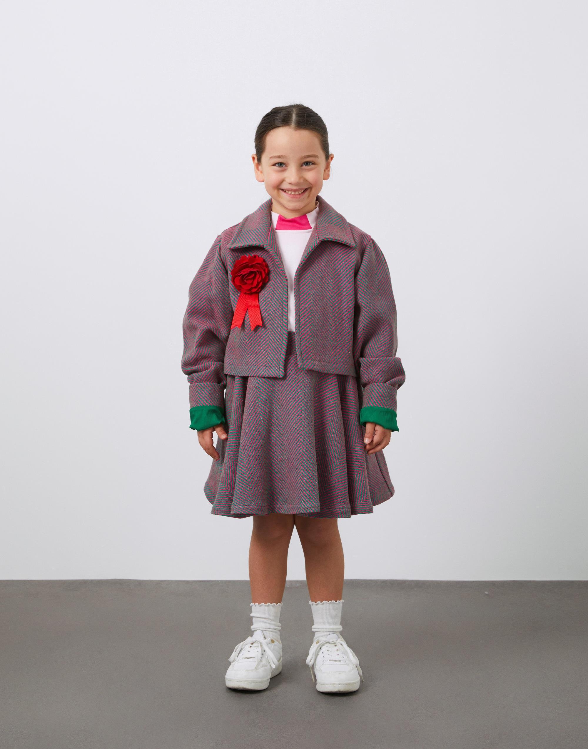 Kız Çocuk Çiçek Detaylı Kısa Ceket - junior, designer dresses, bachelorette, party dresses and graduation dresses.