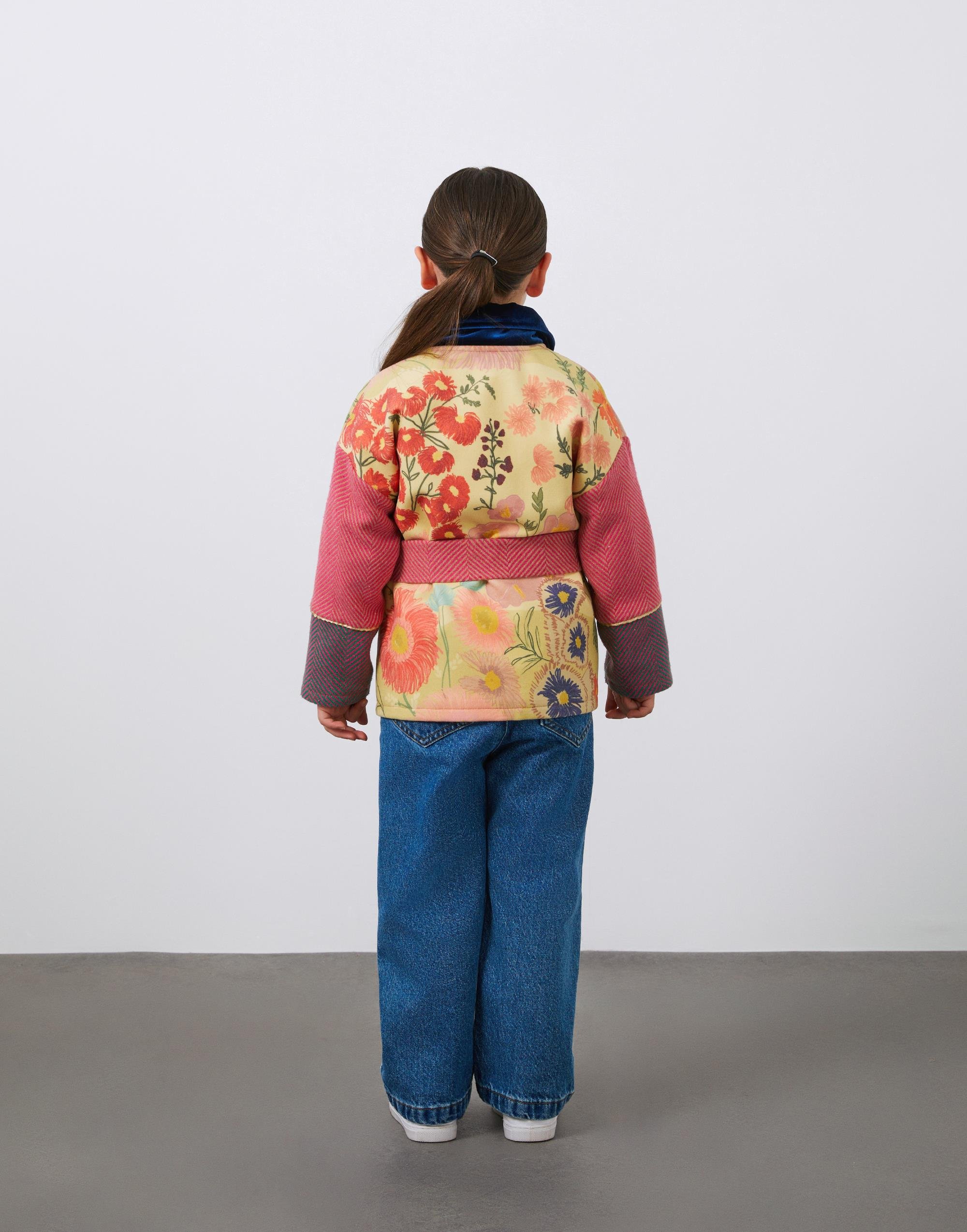 Kız Çocuk Garni Detaylı Baskılı Ceket - junior, designer dresses, bachelorette, party dresses and graduation dresses.