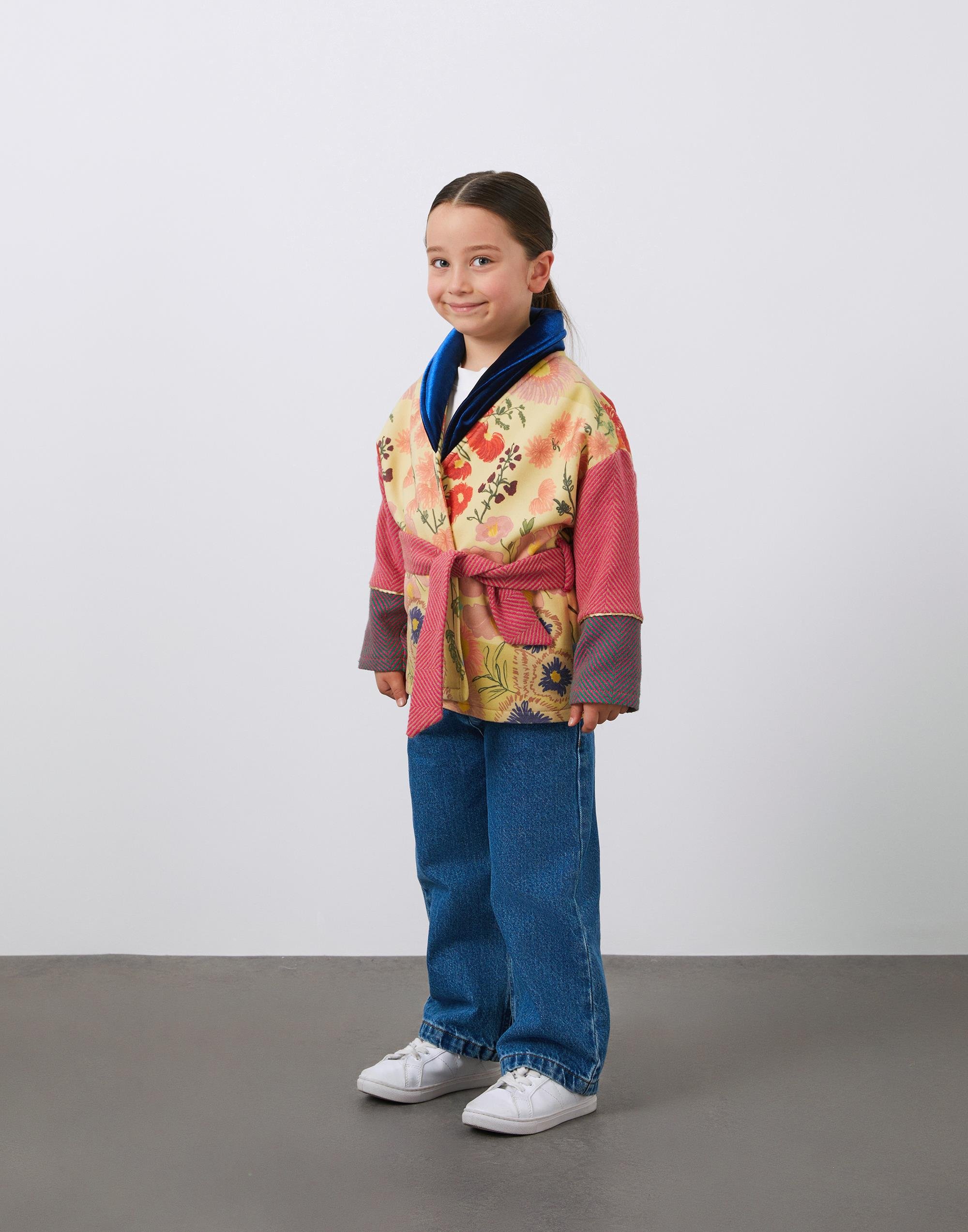 Kız Çocuk Garni Detaylı Baskılı Ceket - junior, designer dresses, bachelorette, party dresses and graduation dresses.