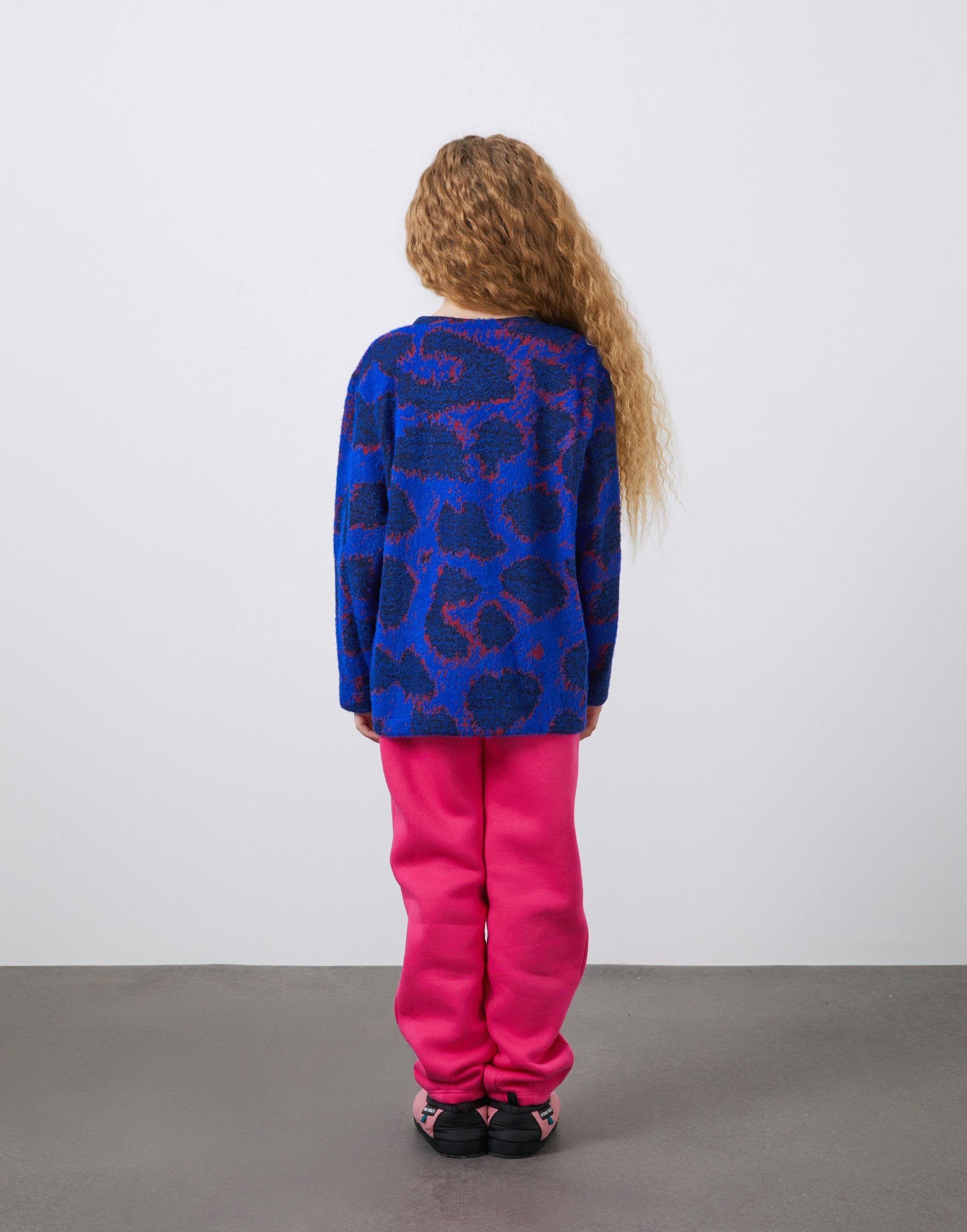 Kız Çocuk Lacivert Jakarlı Bluz - junior, designer dresses, bachelorette, party dresses and graduation dresses.