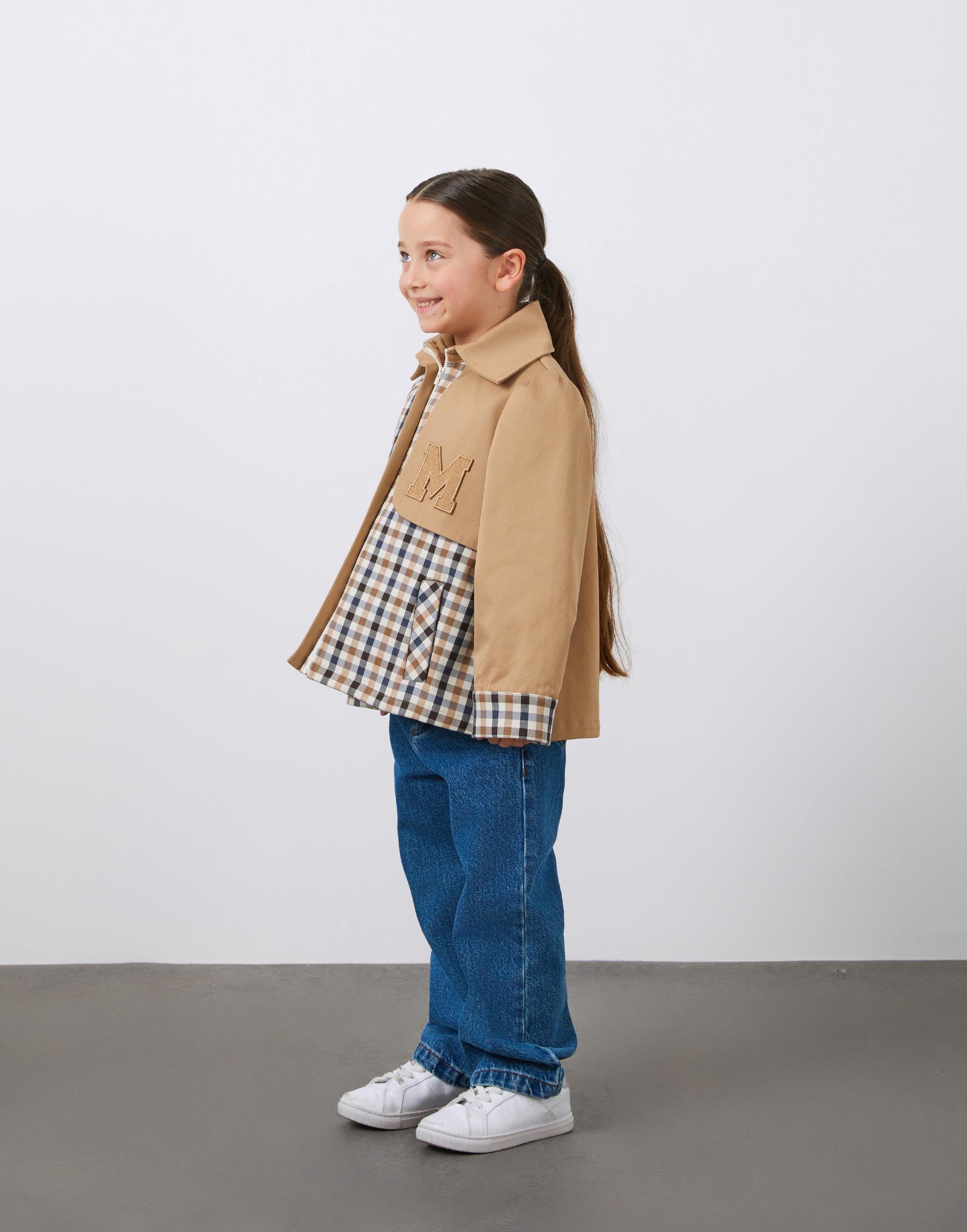 Kız Çocuk Nakış Detaylı Fermuar Kapama Ceket - junior, designer dresses, bachelorette, party dresses and graduation dresses.