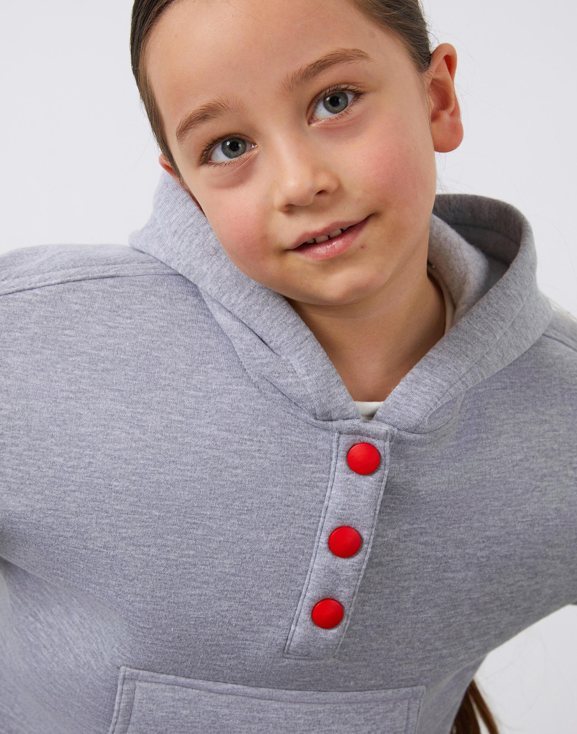 Kontrast Aksesuarlı Gri Unisex Kapişonlu Sweatshirt - junior, designer dresses, bachelorette, party dresses and graduation dresses.