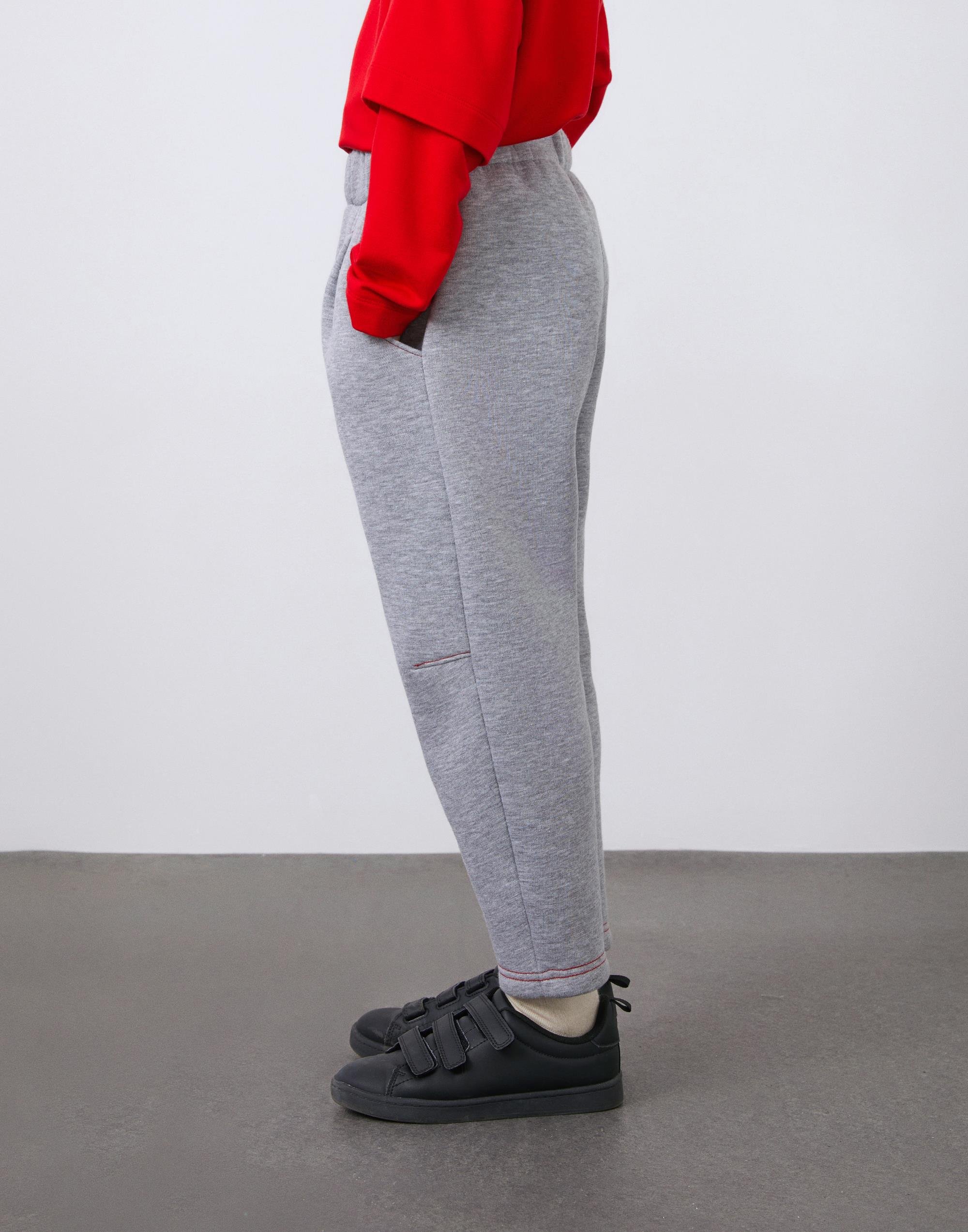 Kontrast Dikiş Detaylı Gri Erkek Çocuk Pantolon - junior, designer dresses, bachelorette, party dresses and graduation dresses.