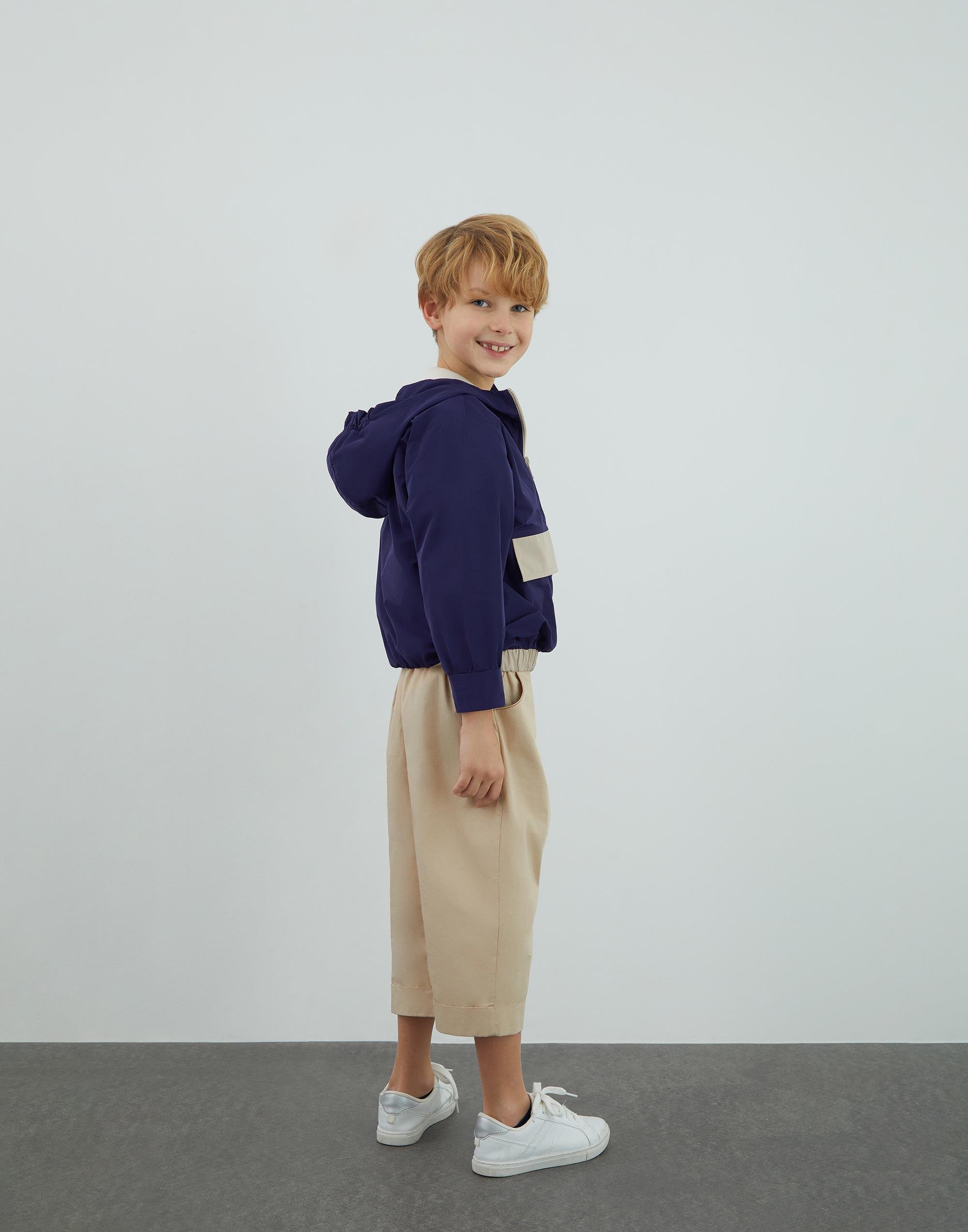 Kontrast Fgarni Ve Aplike Detaylı Lacivert Yağmurluk - junior, designer dresses, bachelorette, party dresses and graduation dresses.