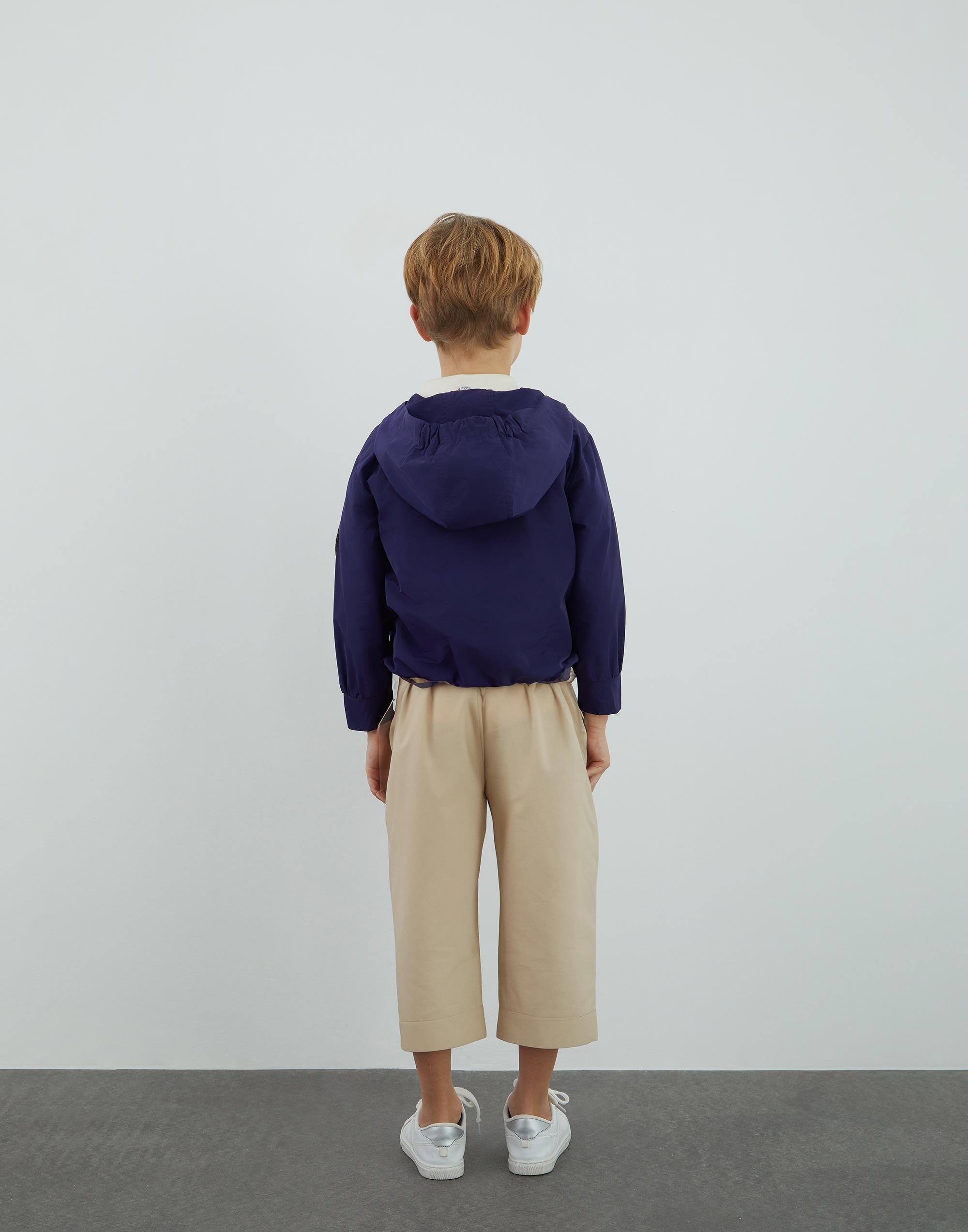 Kontrast Fgarni Ve Aplike Detaylı Lacivert Yağmurluk - junior, designer dresses, bachelorette, party dresses and graduation dresses.