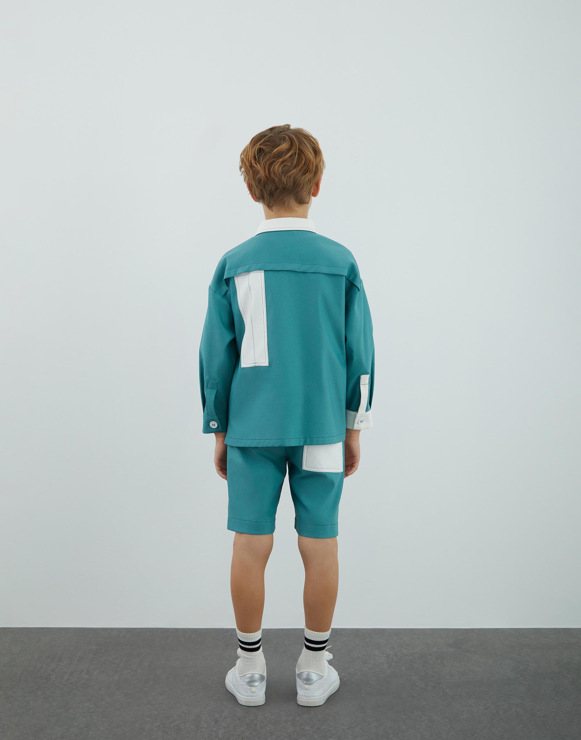 Kontrast Garni Ve Aplike Detaylı Yeşil Ceket - junior, designer dresses, bachelorette, party dresses and graduation dresses.