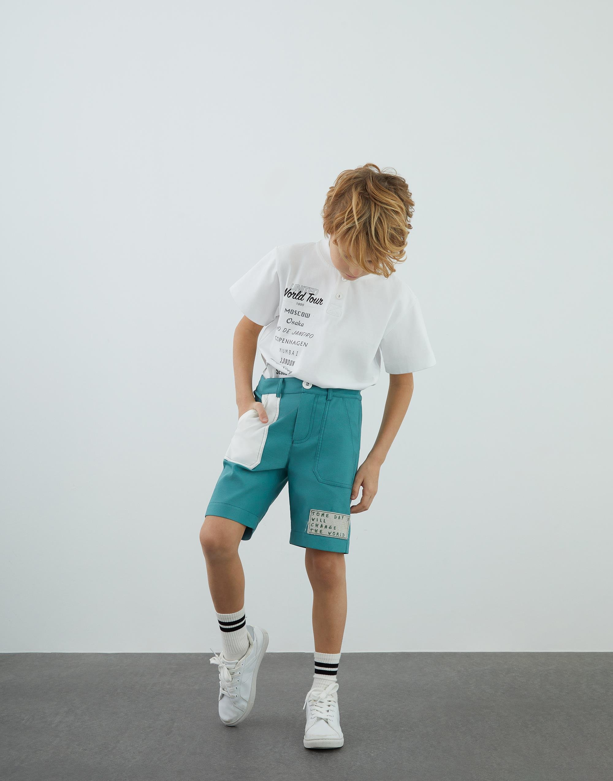 Kontrast Garnili Bermuda Yeşil  Şort - junior, designer dresses, bachelorette, party dresses and graduation dresses.