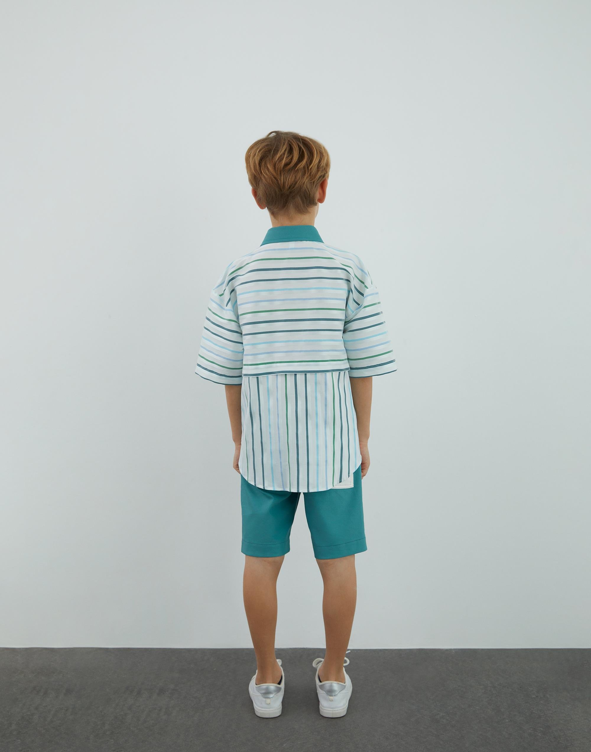 Contrast Garnish Shirt - junior, designer dresses, bachelorette, party dresses and graduation dresses.