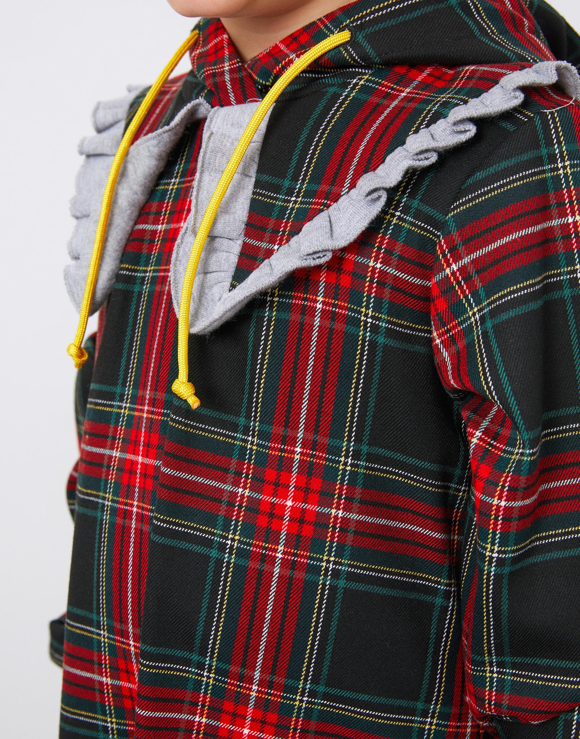 Kup Ve Fırfır Detaylı Kız Çocuk Ekose Elbise - junior, designer dresses, bachelorette, party dresses and graduation dresses.