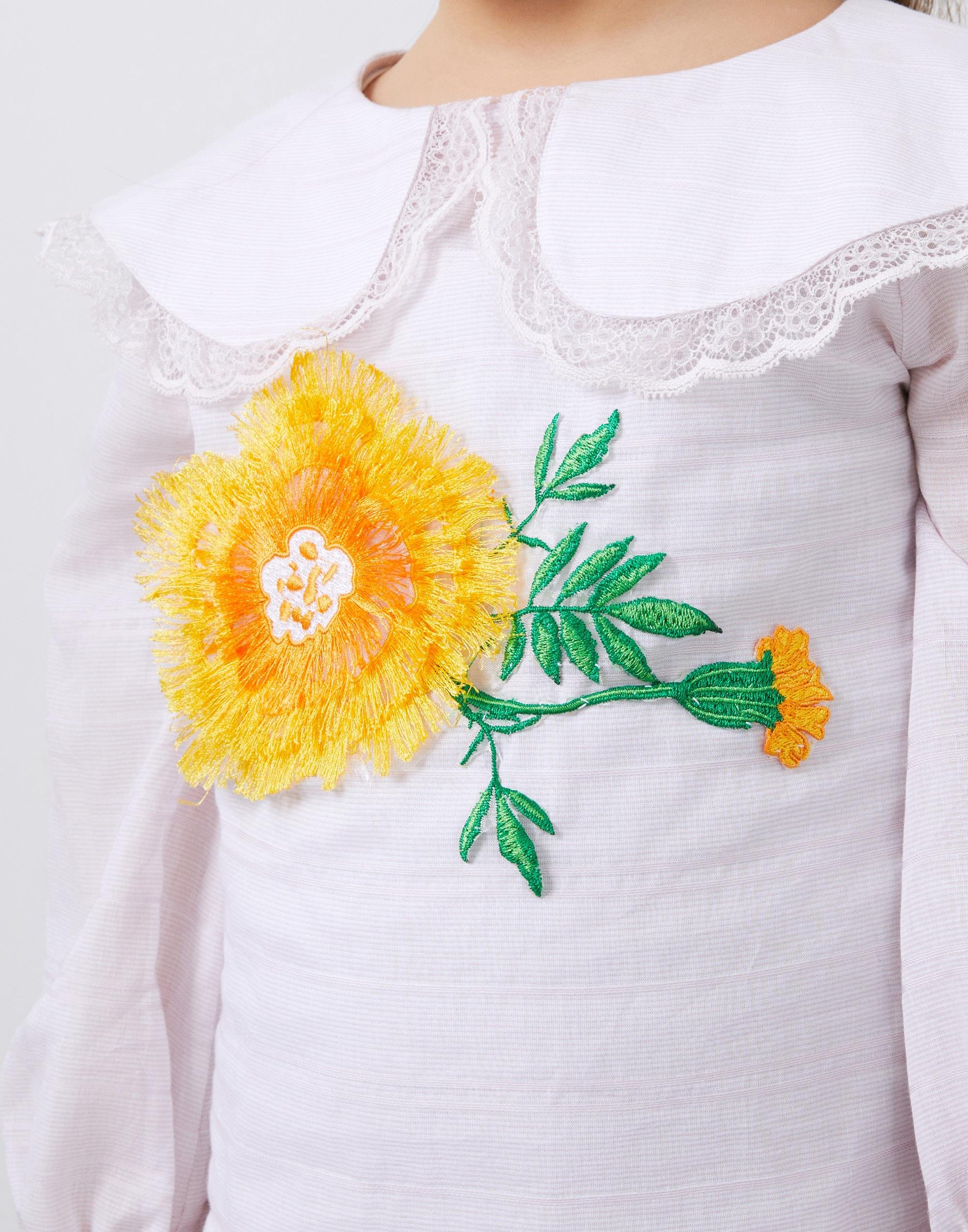 Nakış Detaylı Bebe Yaka Lila Vual Kız Çocuk Elbise - junior, designer dresses, bachelorette, party dresses and graduation dresses.