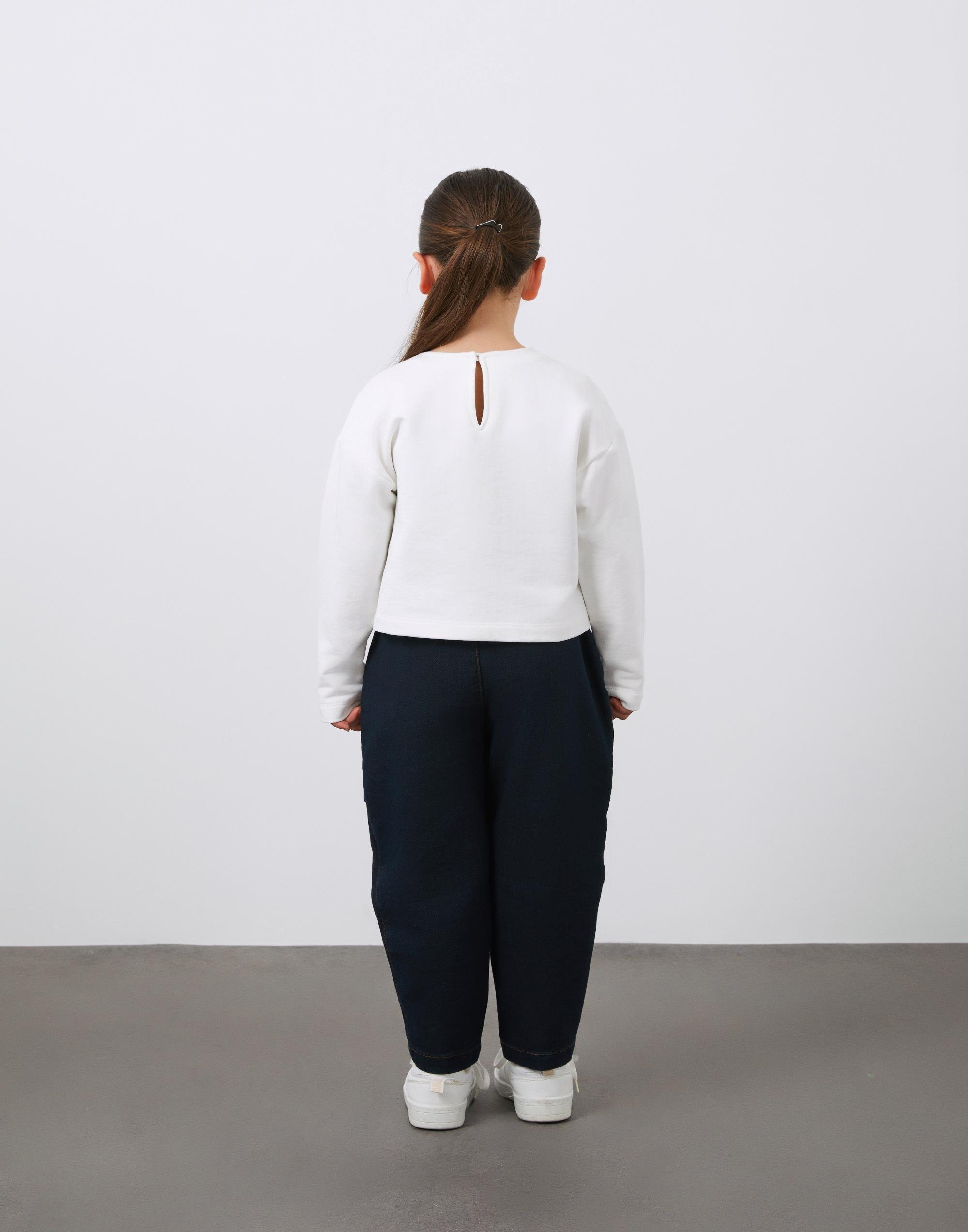 Nakış Detaylı Ekru Kız Çocuk Sweatshirt - junior, designer dresses, bachelorette, party dresses and graduation dresses.