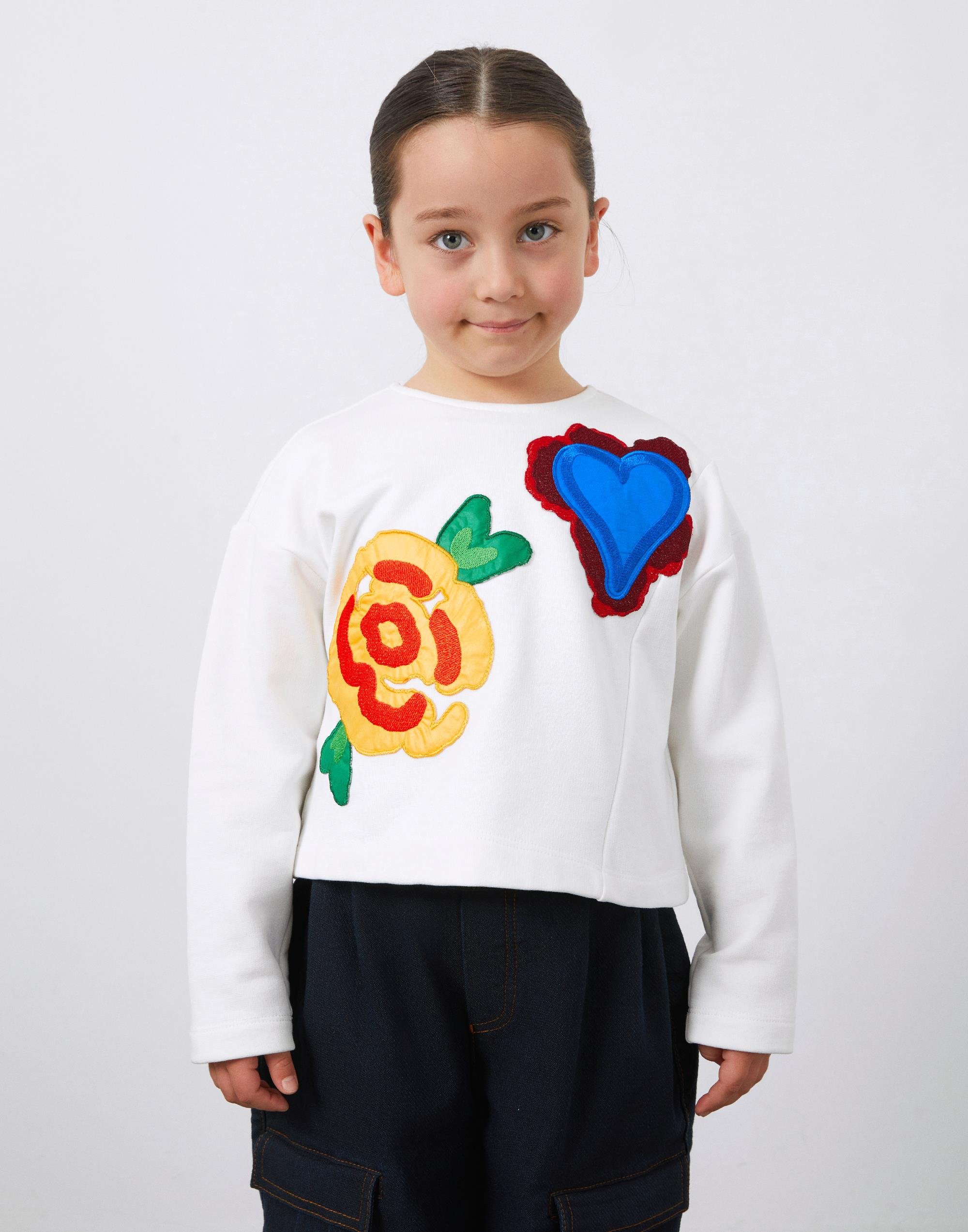 Nakış Detaylı Ekru Kız Çocuk Sweatshirt - junior, designer dresses, bachelorette, party dresses and graduation dresses.