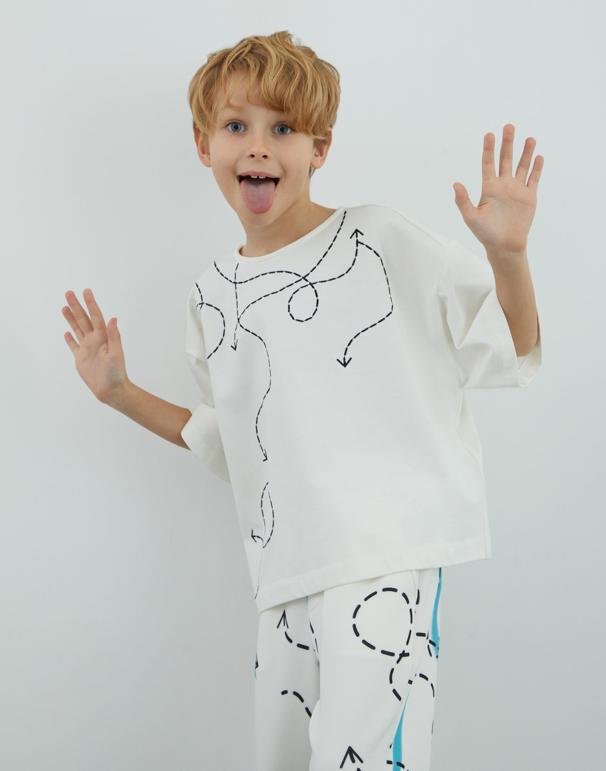 Embroidery Detailed Ecru T Shirt - junior, designer dresses, bachelorette, party dresses and graduation dresses.