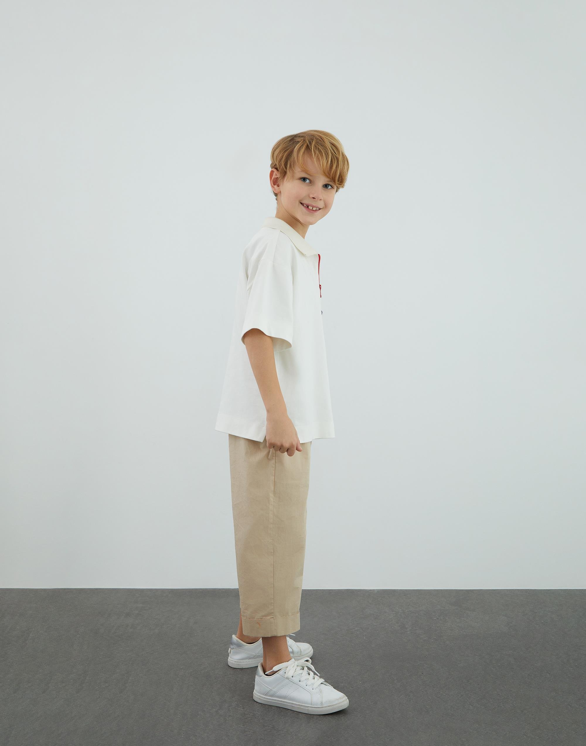 Nakış Detaylı Gömlek Yaka  Ekru T Shirt - junior, designer dresses, bachelorette, party dresses and graduation dresses.