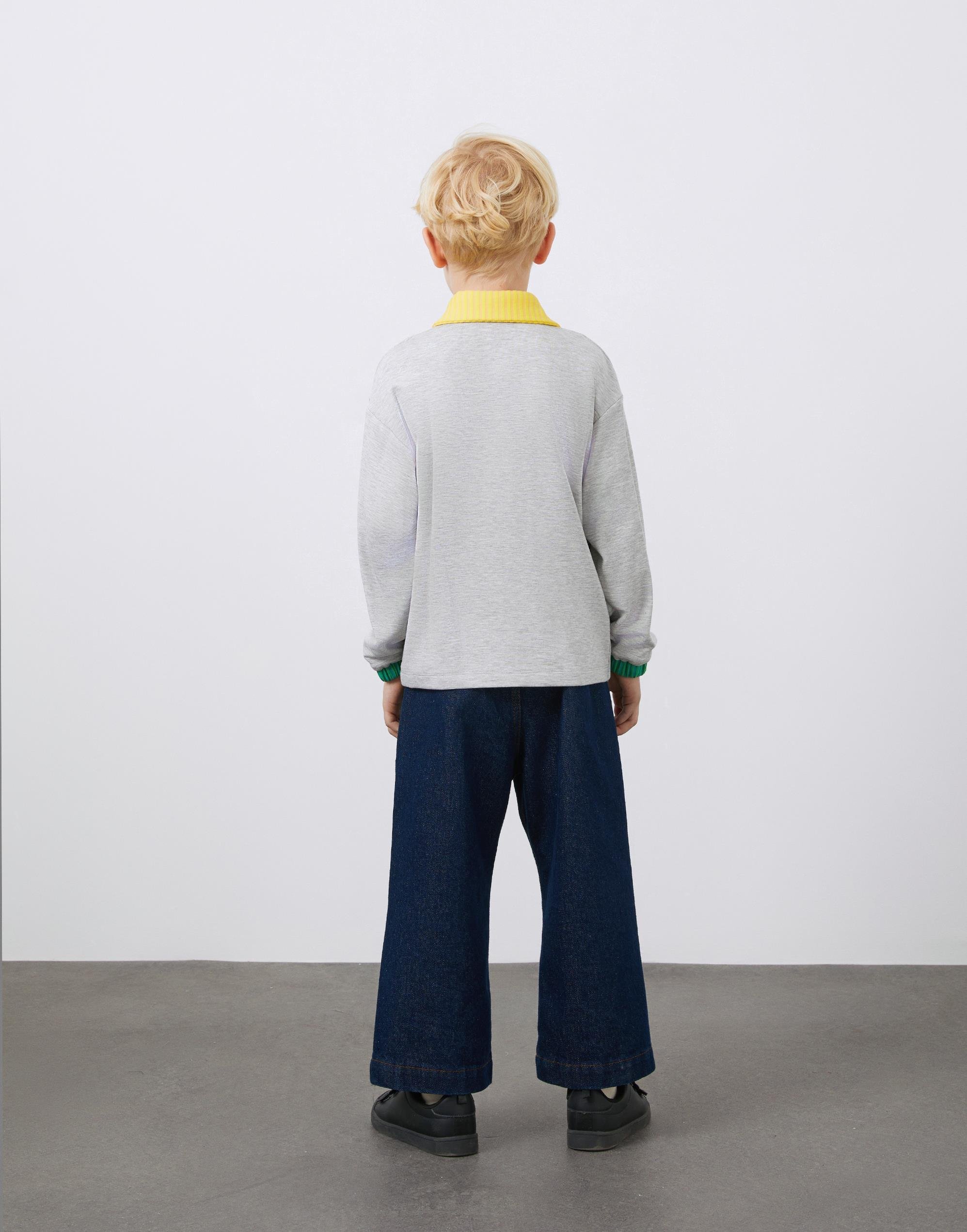 Nakış Detaylı Gömlek Yaka Erkek Çocuk Sweatshirt - junior, designer dresses, bachelorette, party dresses and graduation dresses.