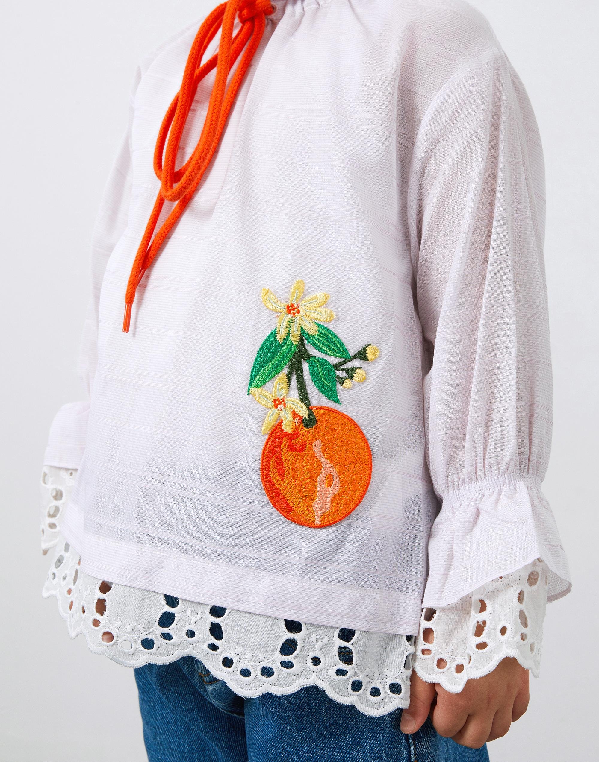 Nakış Detaylı Hakim Yaka Fistolu Mor Kız Çocuk Bluz - junior, designer dresses, bachelorette, party dresses and graduation dresses.