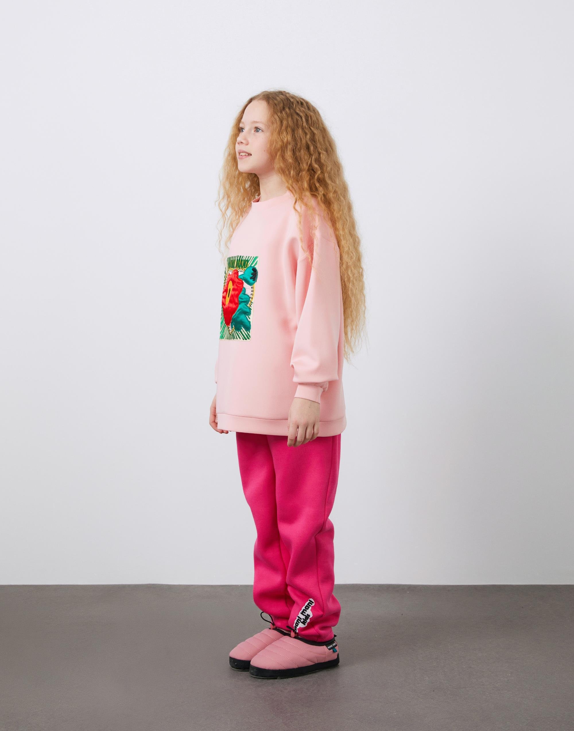 Nakış Detaylı Oversize Pembe Sweat - junior, designer dresses, bachelorette, party dresses and graduation dresses.