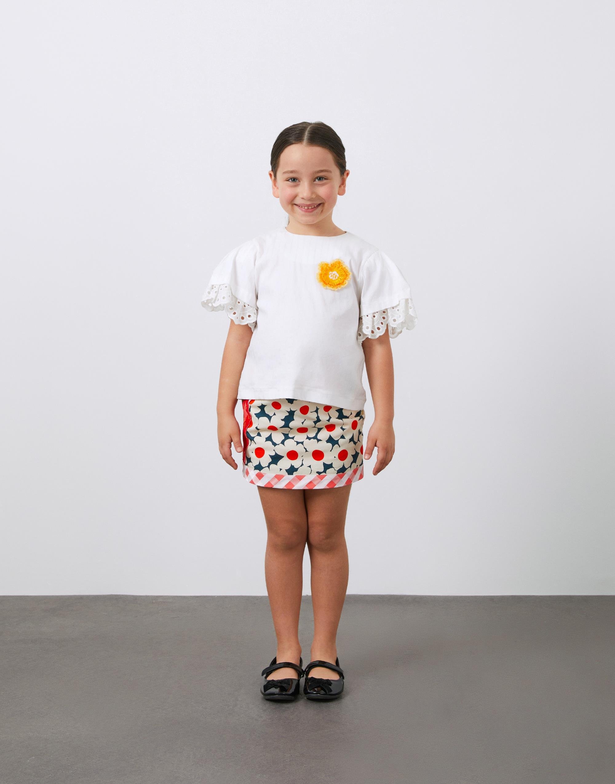 Nakış Esprili Dantel Detaylı Poplin Beyaz Kız Çocuk Bluz - junior, designer dresses, bachelorette, party dresses and graduation dresses.