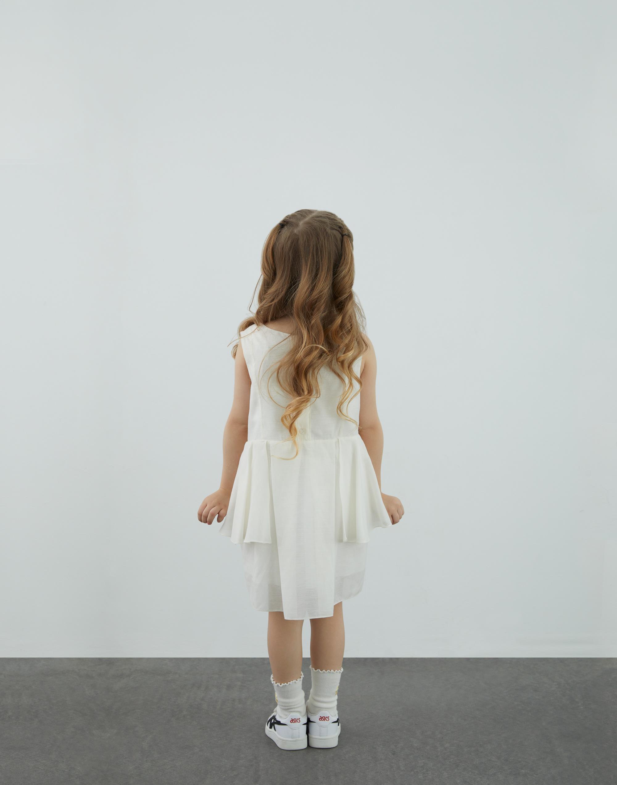 Nakış Ve Peplum Detaylı Ekru  Elbise - junior, designer dresses, bachelorette, party dresses and graduation dresses.