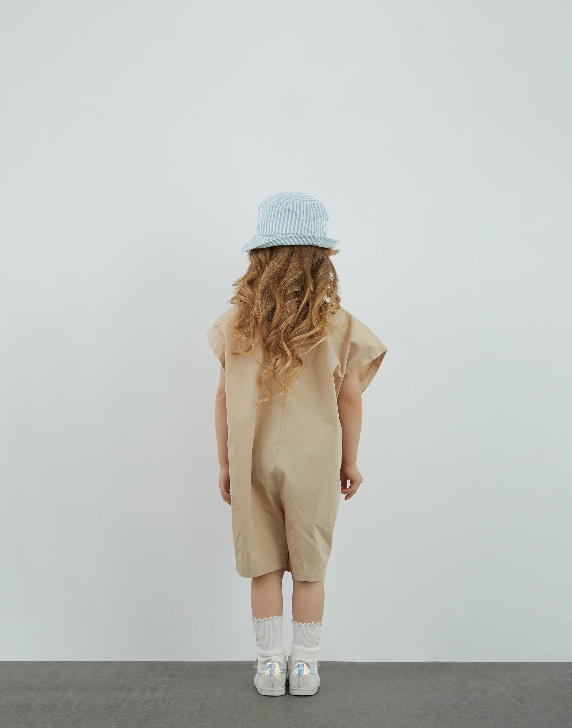 Nakışlı Poplin Bej Tulum - junior, designer dresses, bachelorette, party dresses and graduation dresses.