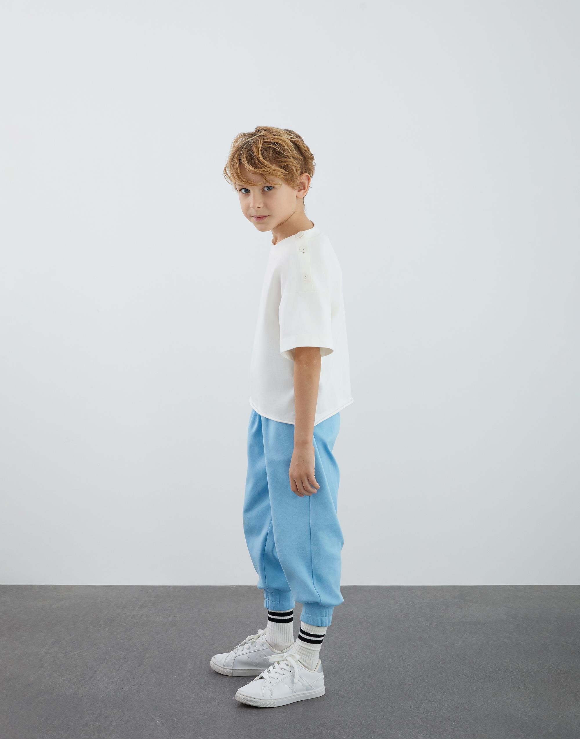 Shoulder Button Basic Ecru Shirt - junior, designer dresses, bachelorette, party dresses and graduation dresses.