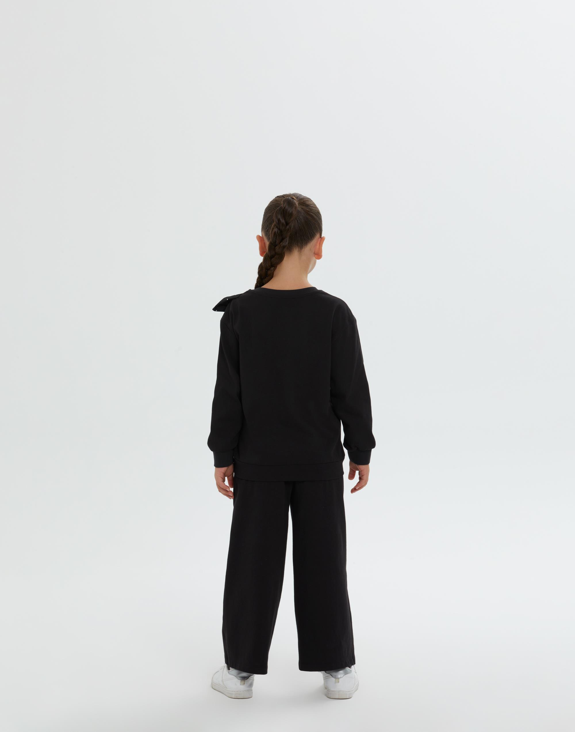 Omzu Fiyonk Detaylı Siyah Kız Çocuk Bluz - junior, designer dresses, bachelorette, party dresses and graduation dresses.