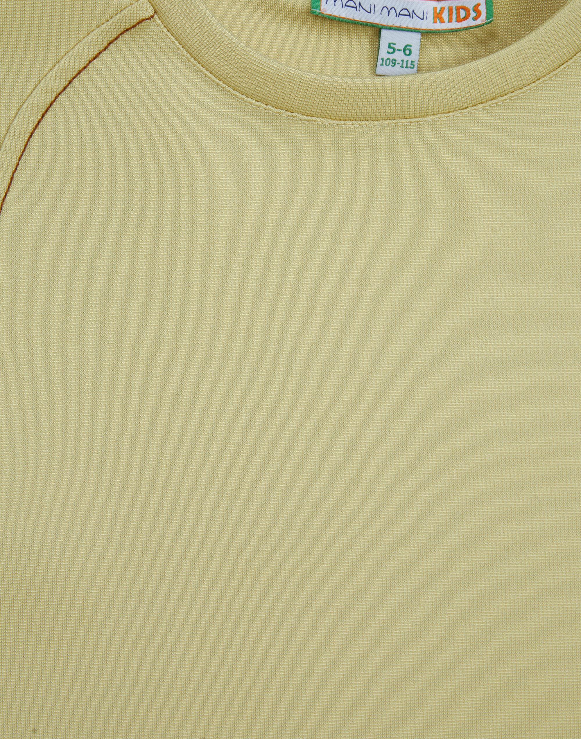 Yellow T-Shirt With Contrast Stitching On Front Panel - junior, designer dresses, bachelorette, party dresses and graduation dresses.