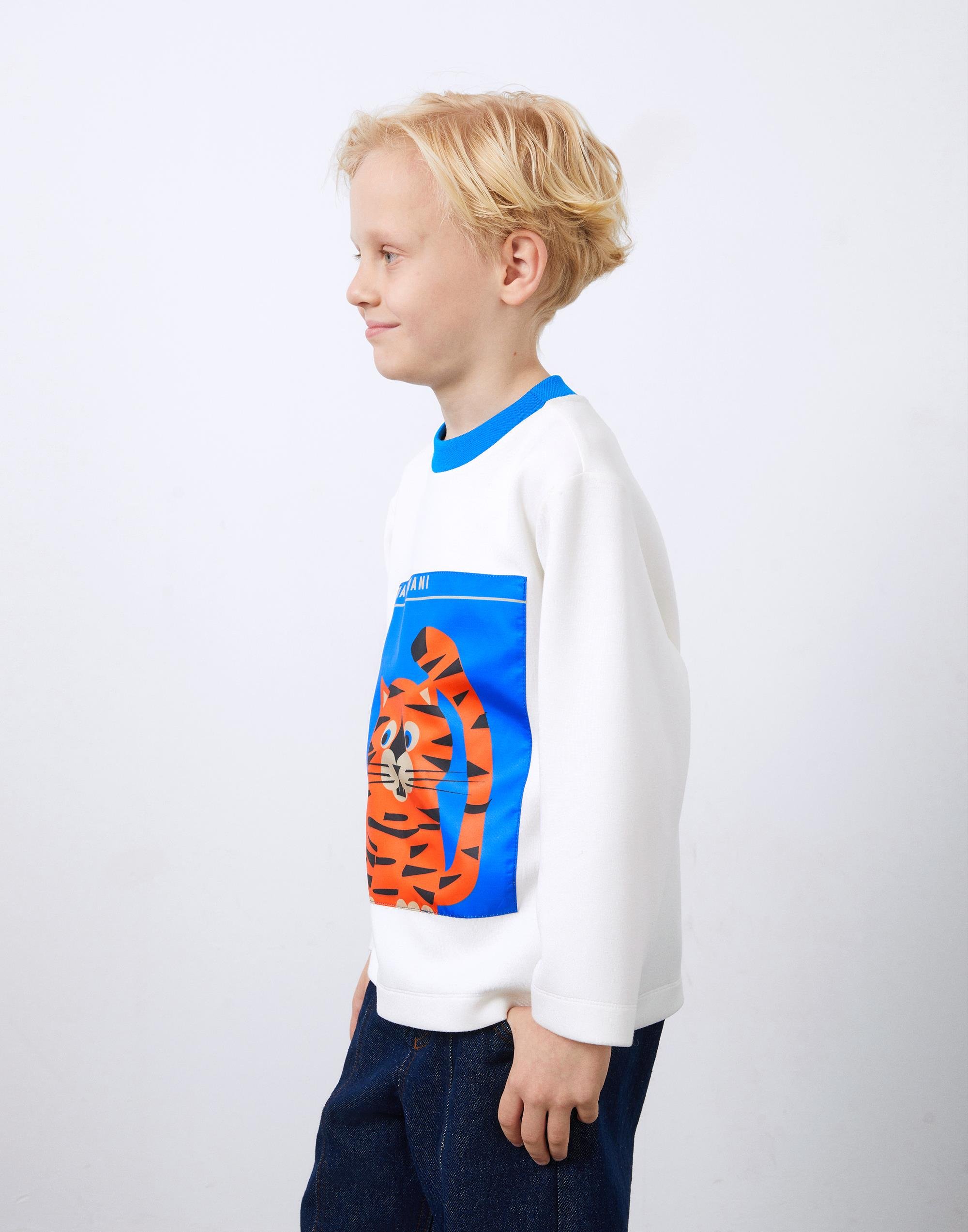Boys' T-Shirt with Special Panel Pattern on the Front and Applique Embroidery on the Back - junior, designer dresses, bachelorette, party dresses and graduation dresses.