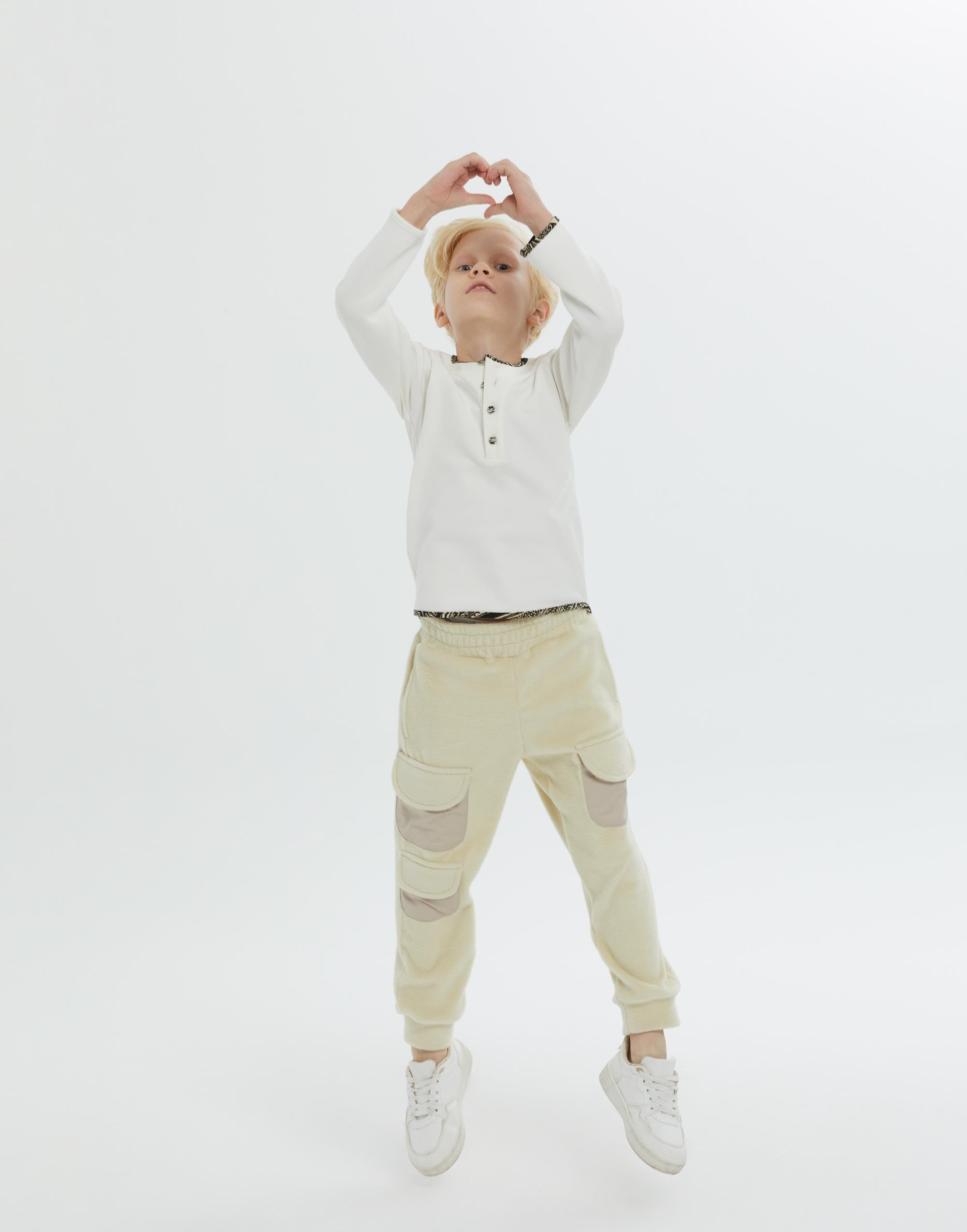 Ön Pat Düğme Kapamalı Biyeli Ekru Erkek Çocuk Bluz - junior, designer dresses, bachelorette, party dresses and graduation dresses.