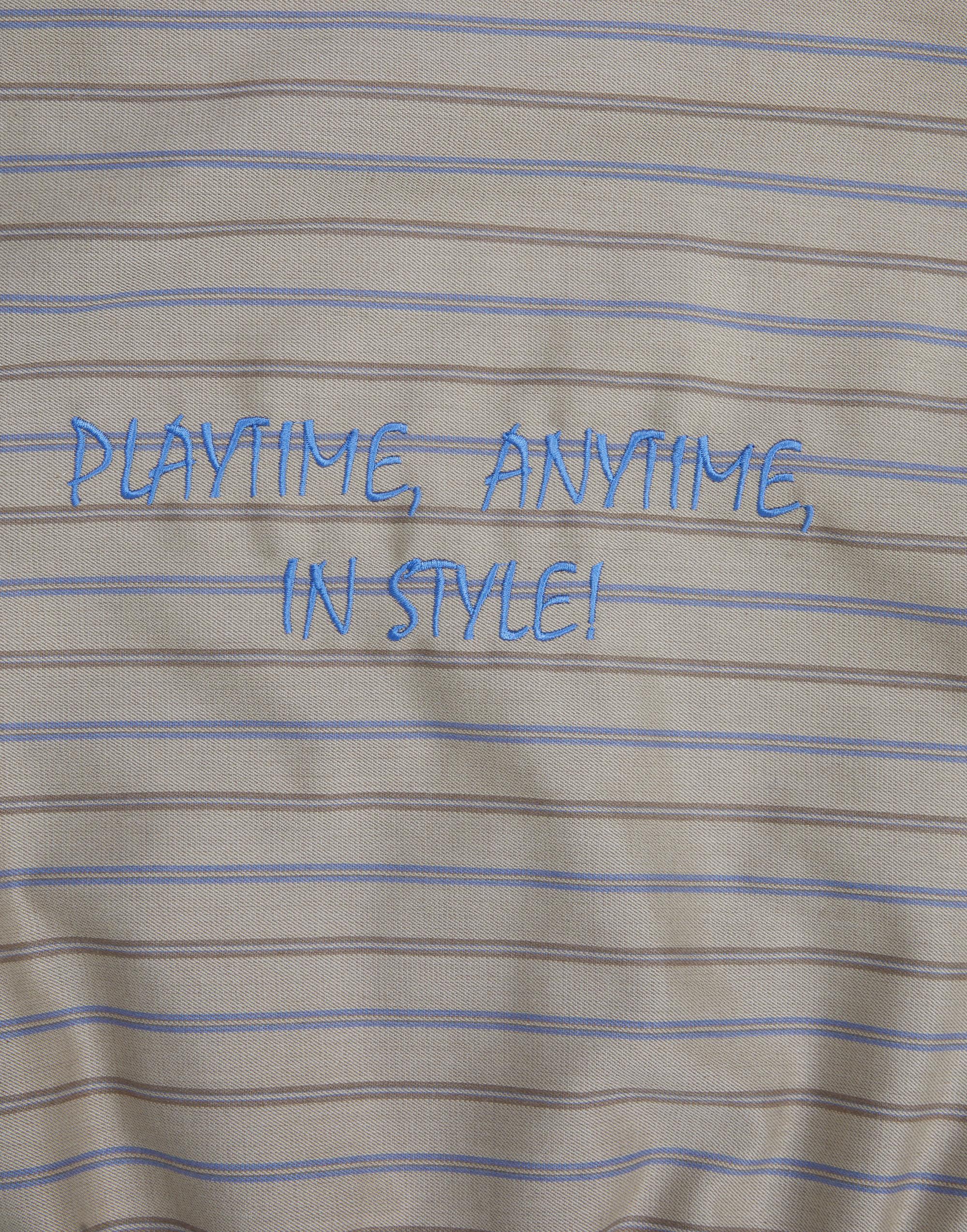 Ön Ve Ortadan Fermuarlı Baskılı Çizgili Bej Ceket - junior, designer dresses, bachelorette, party dresses and graduation dresses.