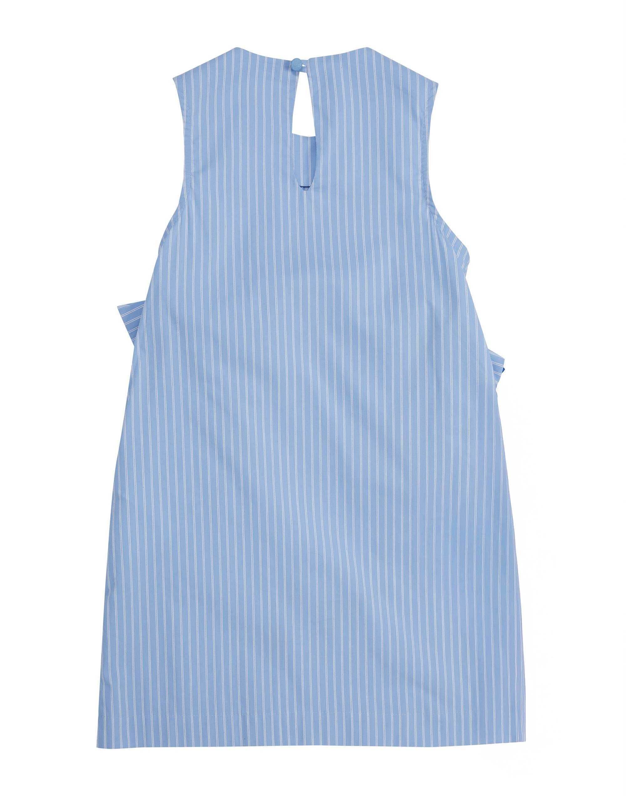 Off-White Striped Dress With Bow Detail On Front - junior, designer dresses, bachelorette, party dresses and graduation dresses.