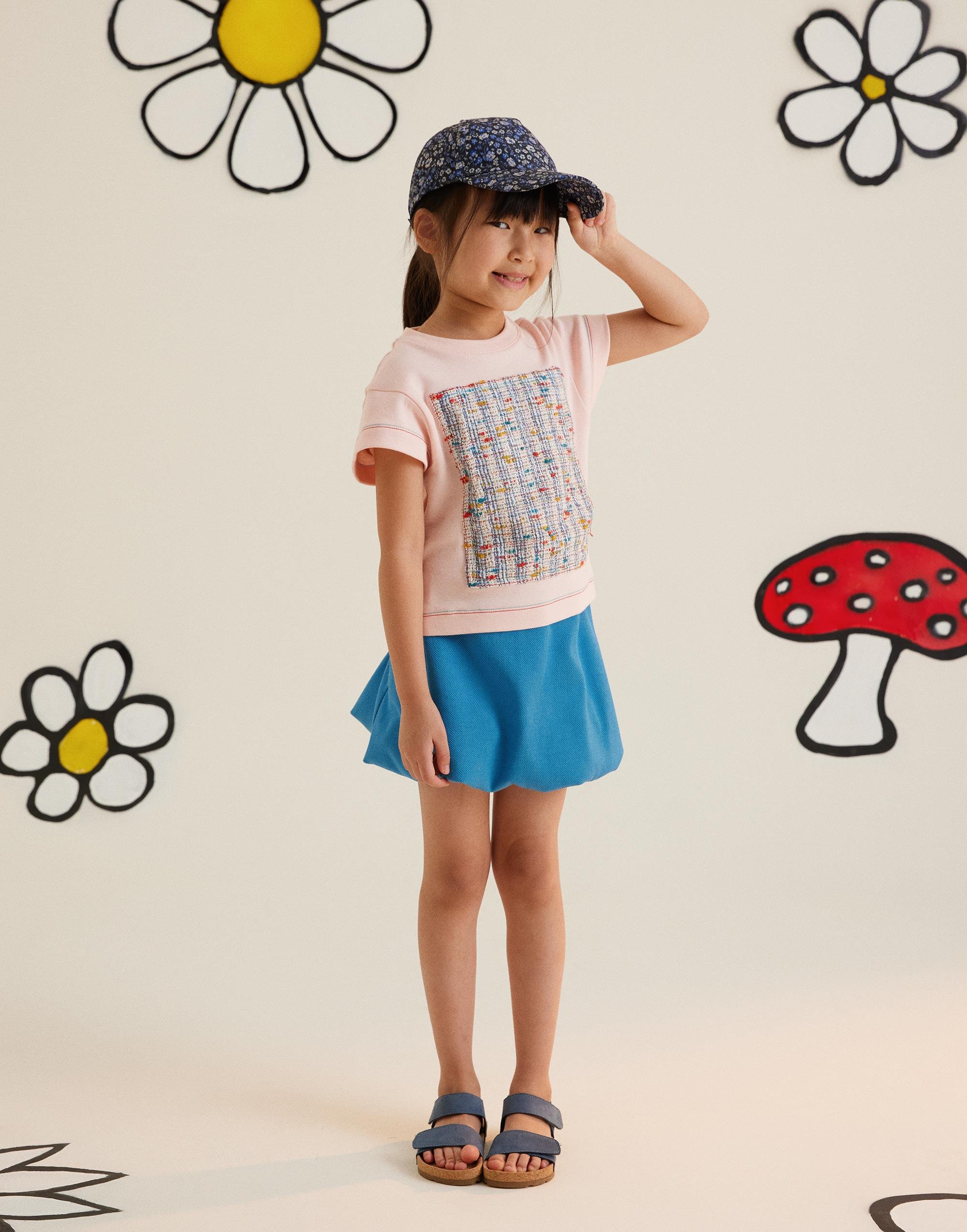 Önü Tüvit Parçalı Kısa Kollu İki Renkli Pembe T-Shirt - junior, designer dresses, bachelorette, party dresses and graduation dresses.