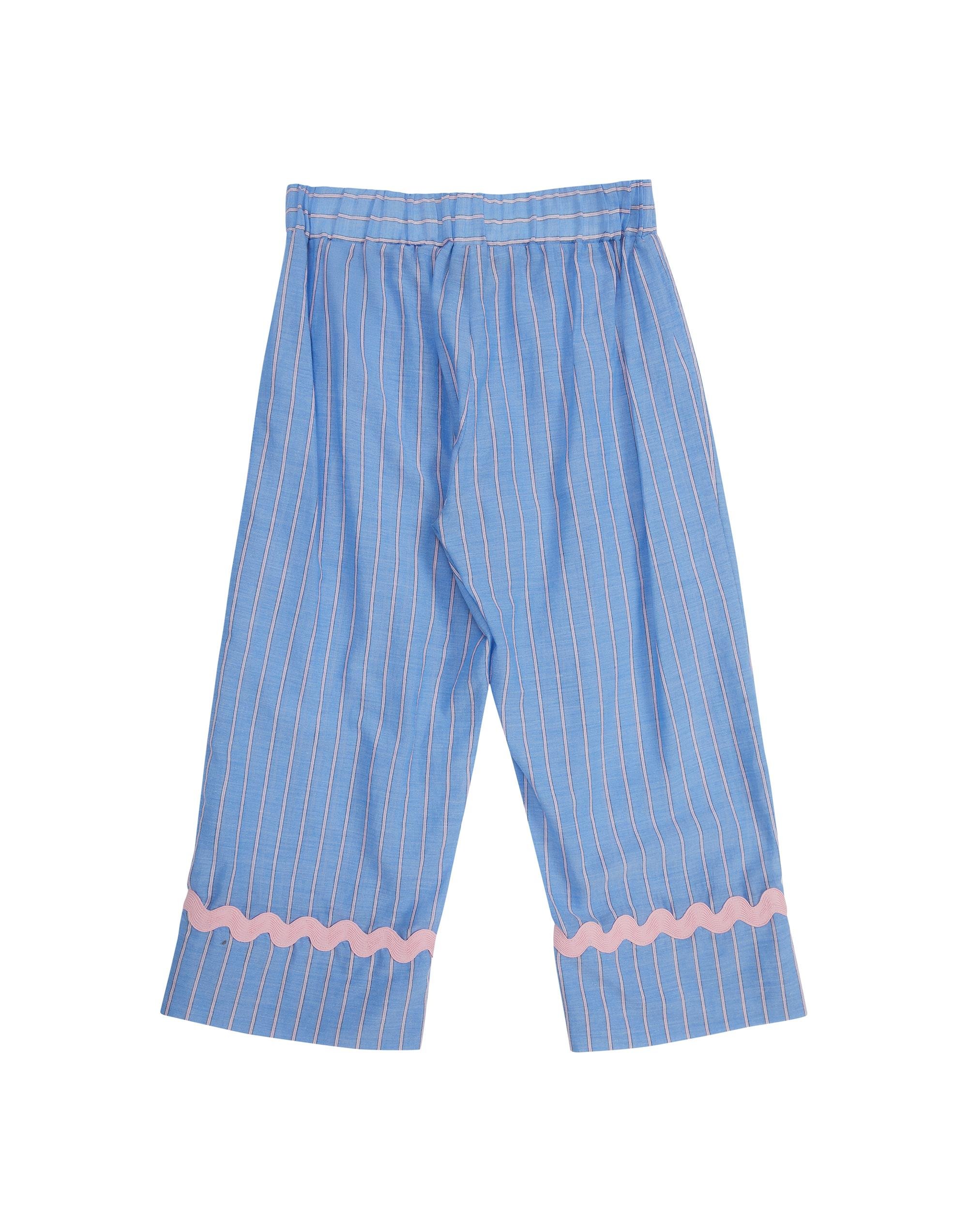 Paça Esprili Çizgili Desenli Mavi Pantolon - junior, designer dresses, bachelorette, party dresses and graduation dresses.