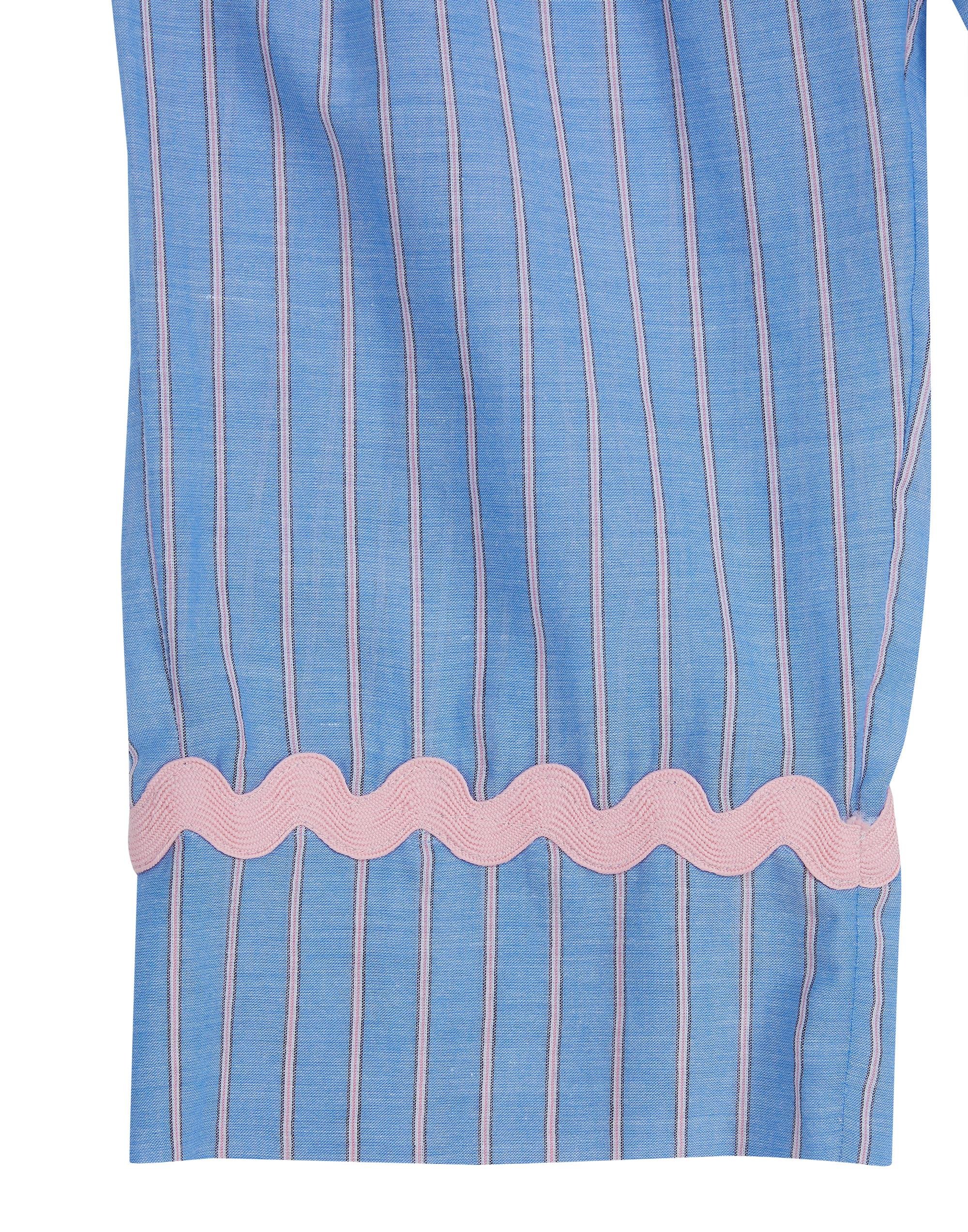 Paça Esprili Çizgili Desenli Mavi Pantolon - junior, designer dresses, bachelorette, party dresses and graduation dresses.