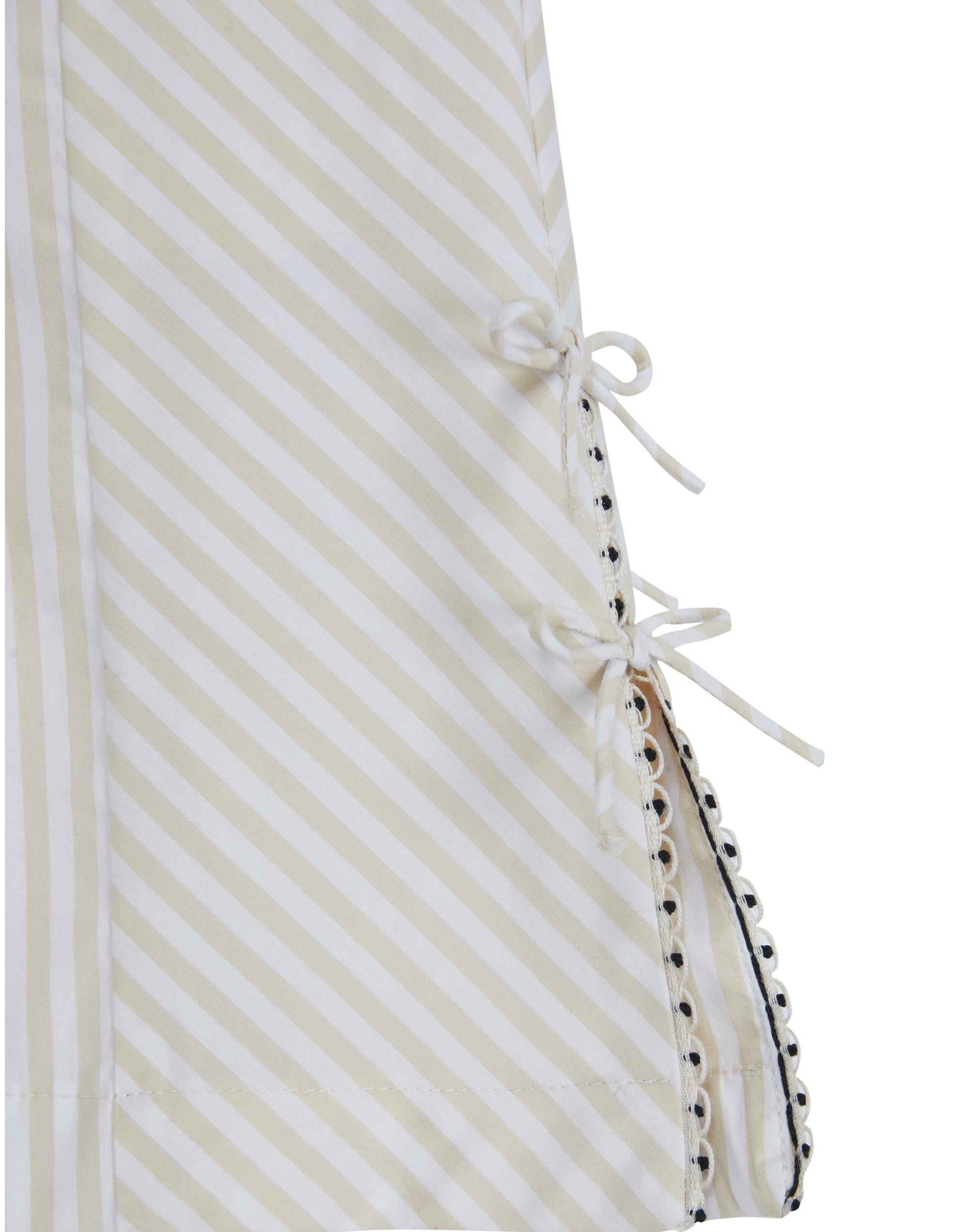 Paçaları Yırtmaçlı Fiyonk Detaylı Çizgili Bej Şort - junior, designer dresses, bachelorette, party dresses and graduation dresses.