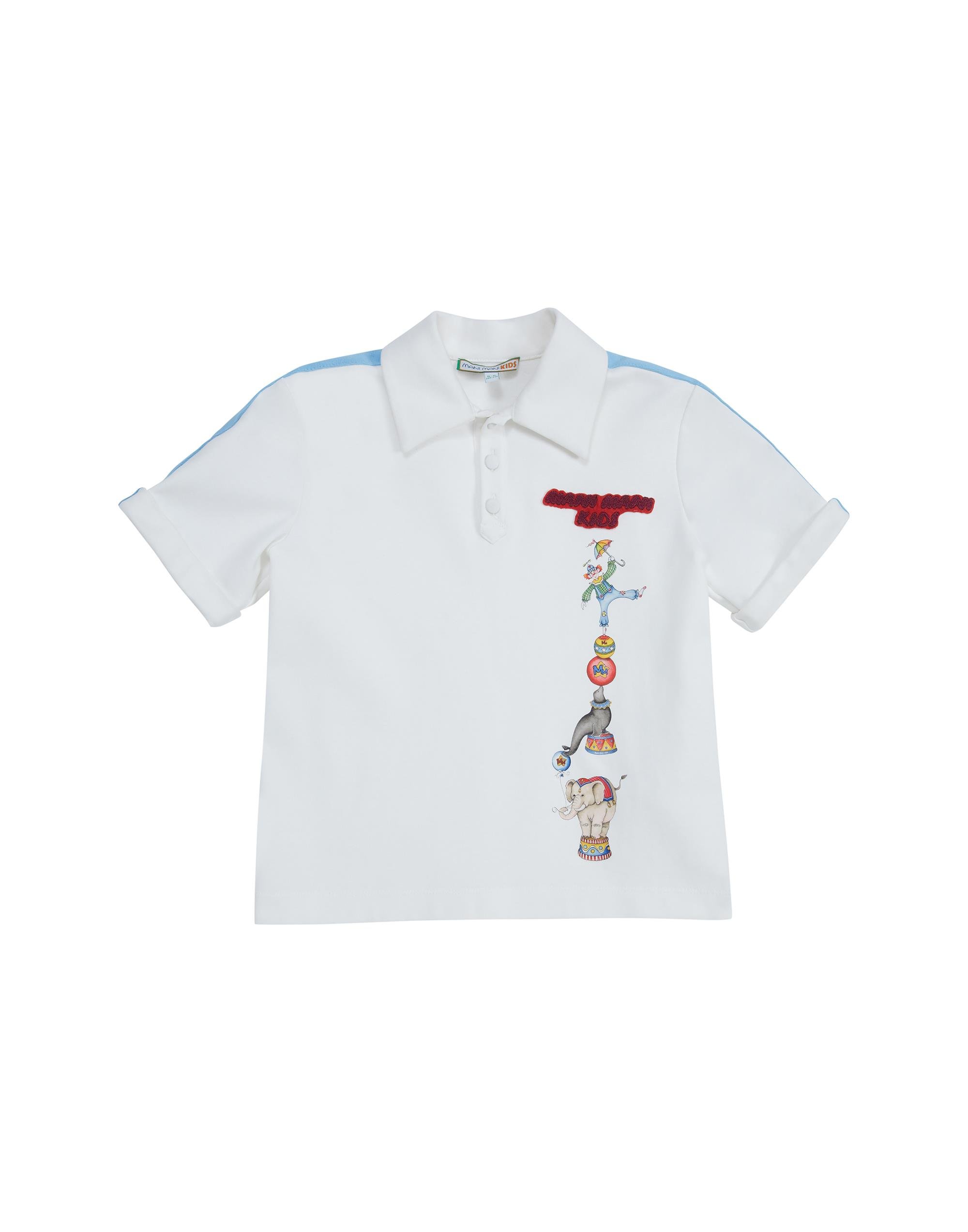 POLO YAKA BASKILI NAKIŞ DETAYLI OMUZLARDA ÇİZGİLİ DESENDEN GARNİ KUMAŞLI T-SHIRT - junior, designer dresses, bachelorette, party dresses and graduation dresses.