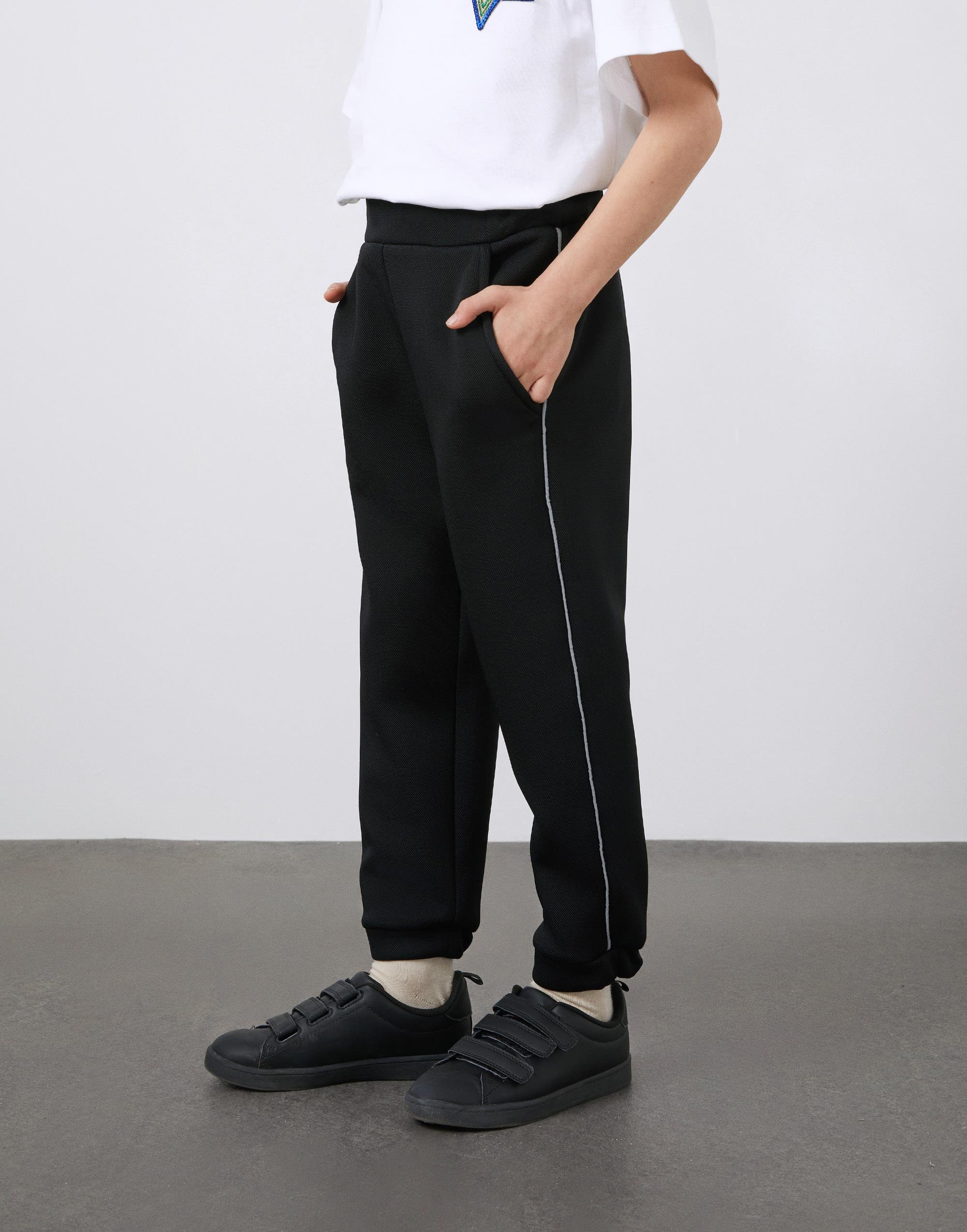 Reflektör Biyeli Beli Lastikli Siyah Erkek Çocuk Jogger Pantolon - junior, designer dresses, bachelorette, party dresses and graduation dresses.