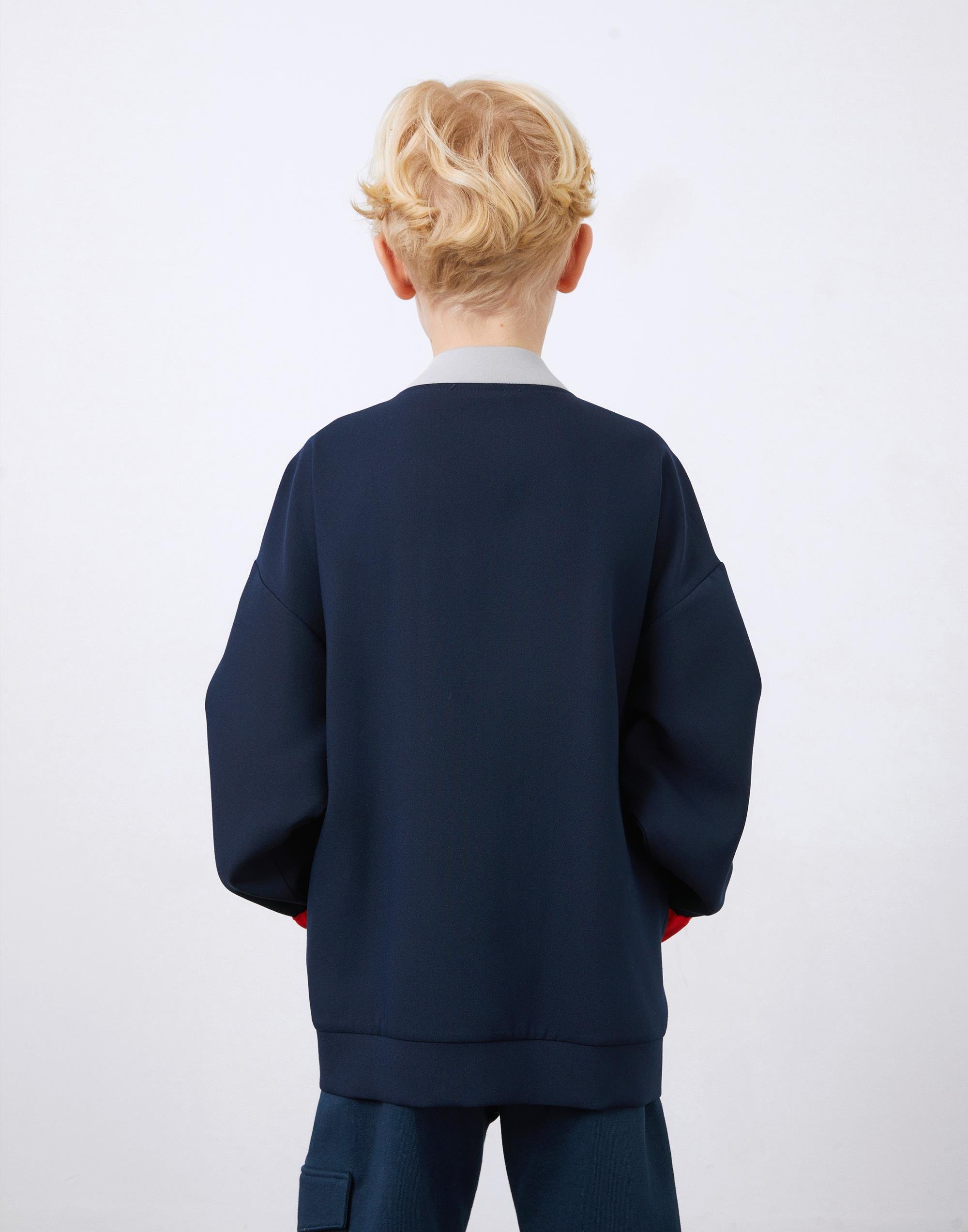 Renkli Garni Detaylı Lacivert Bomber Ceket - junior, designer dresses, bachelorette, party dresses and graduation dresses.