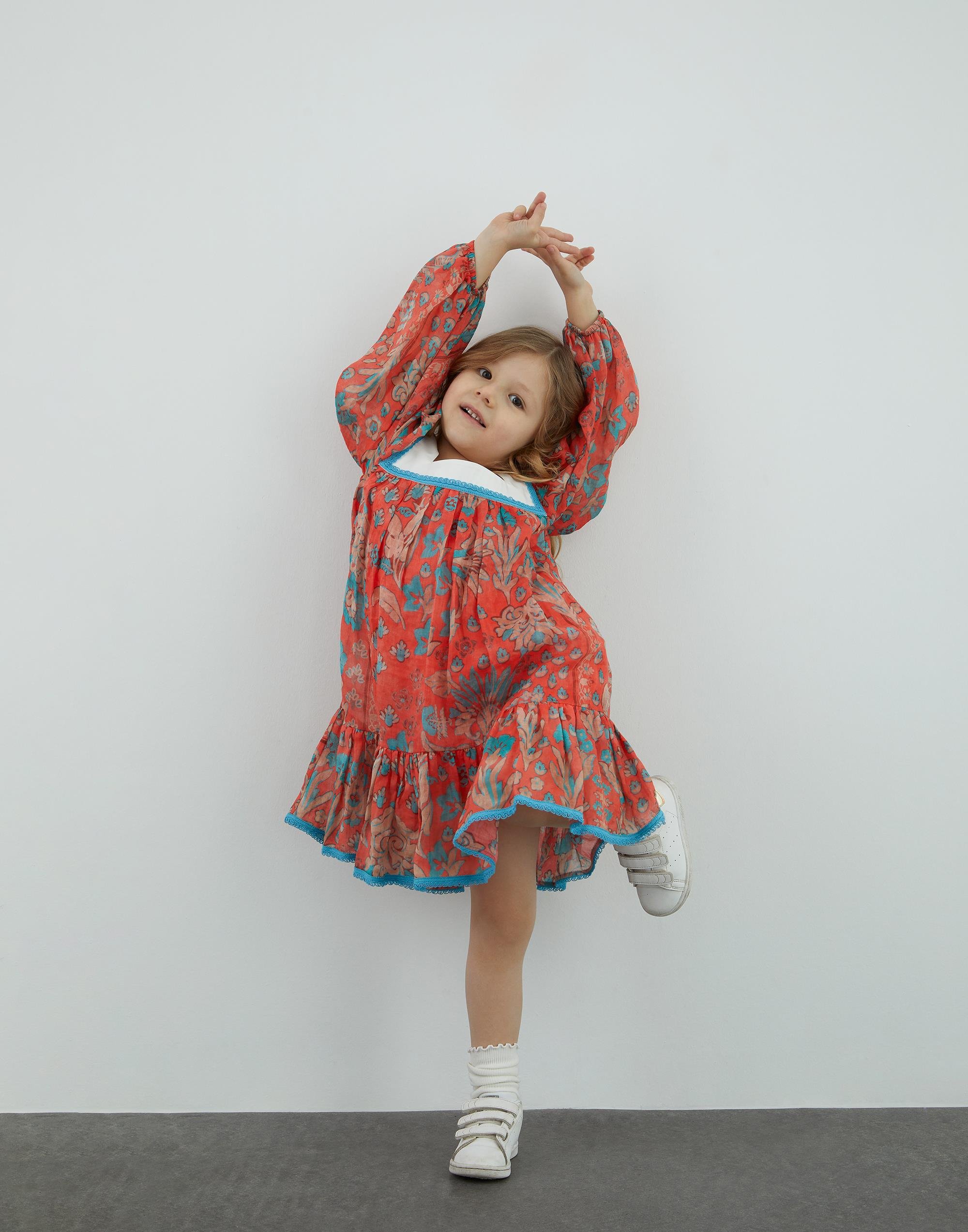 Şerit Detaylı Desenli Kırmızı Elbise - junior, designer dresses, bachelorette, party dresses and graduation dresses.