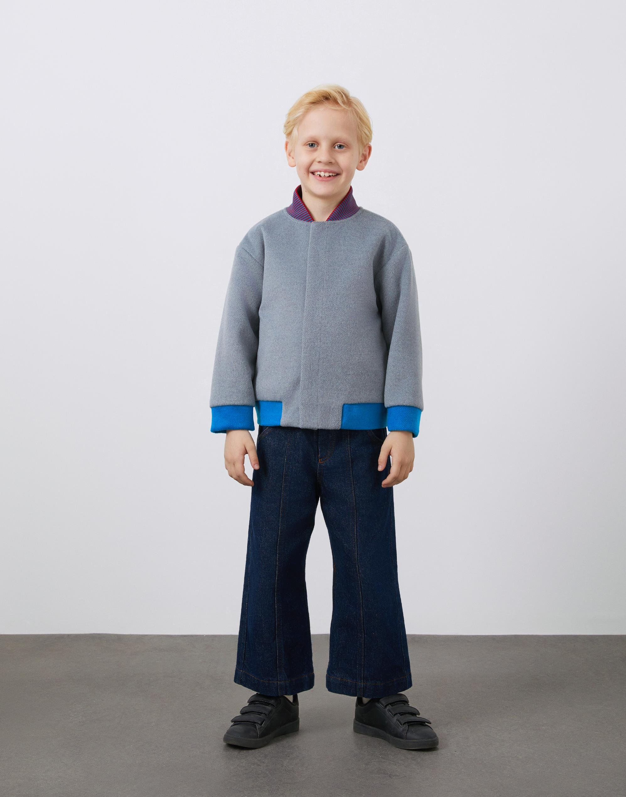 Sırt Nakış Detaylı Kaşe Erkek Çocuk Bomber Ceket - junior, designer dresses, bachelorette, party dresses and graduation dresses.