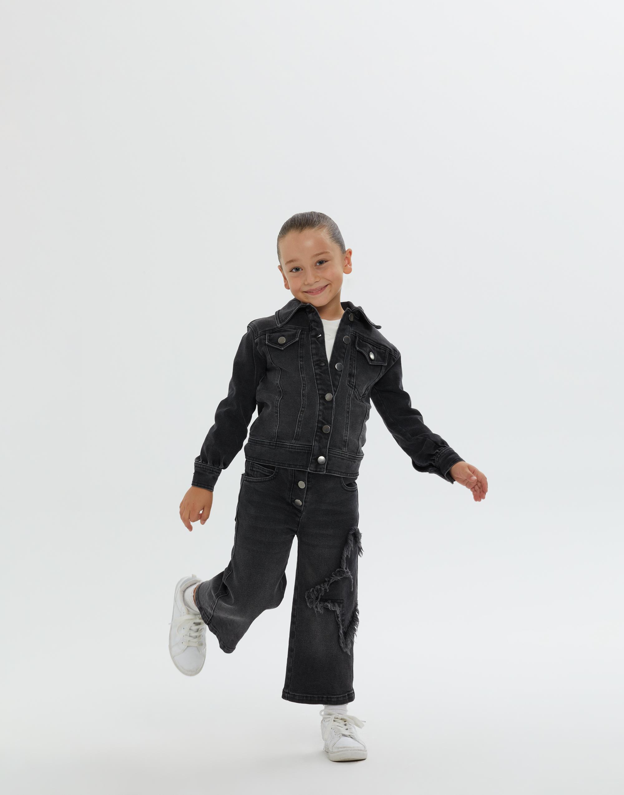 Siyah Kız Çocuk Denim Ceket - junior, designer dresses, bachelorette, party dresses and graduation dresses.